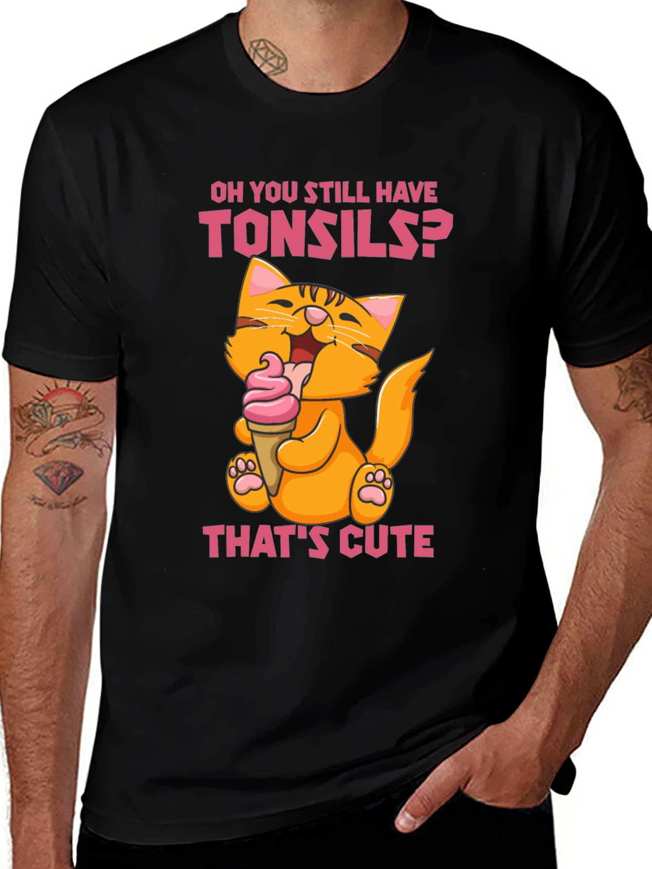 Variant 9 of Funny Tonsils Cat T-Shirt