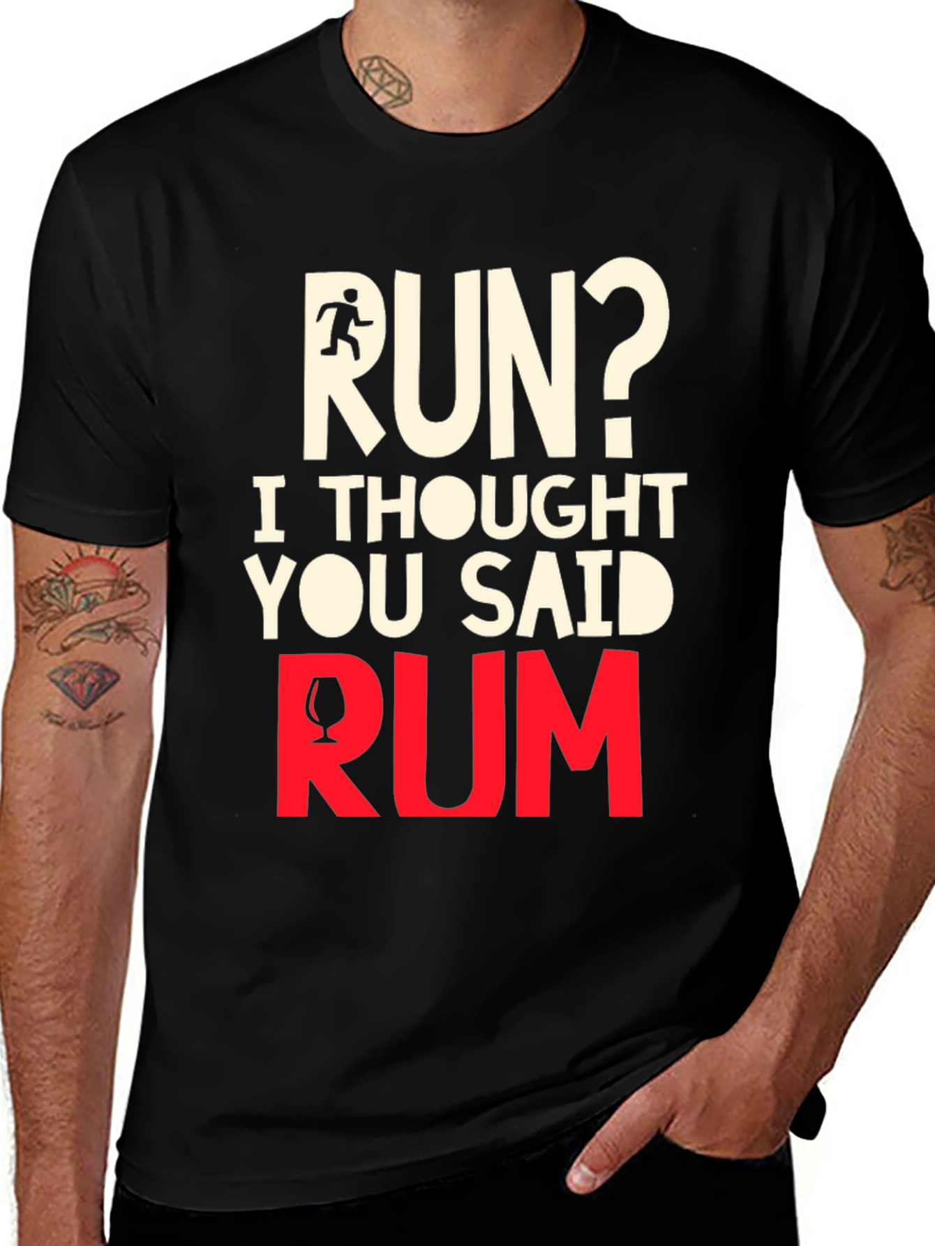 Black Funny Run Rum T-Shirt main image