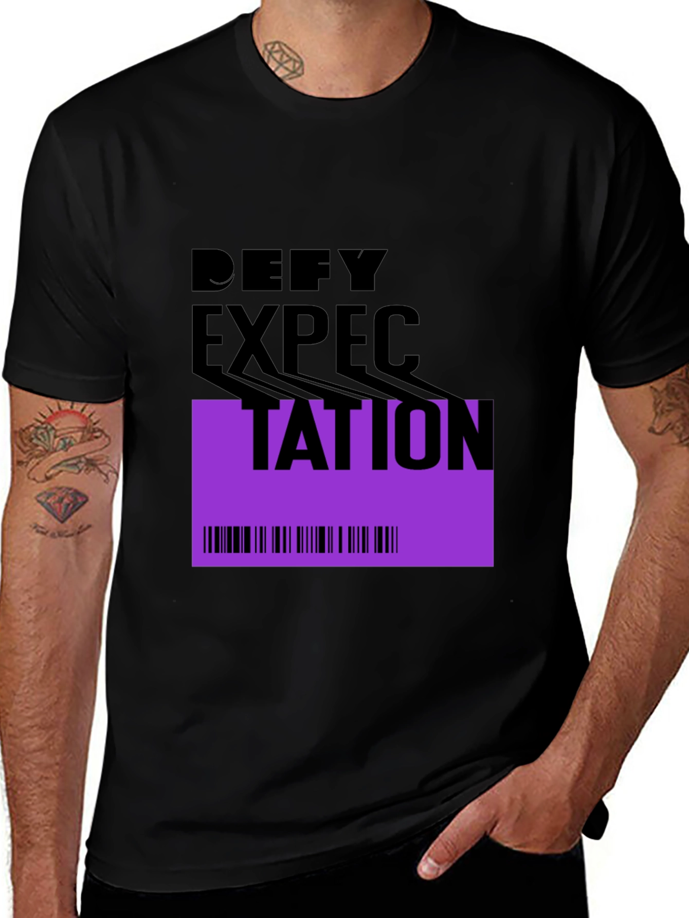 Defy Expectation Graphic Tee - Modern Black T-Shirt