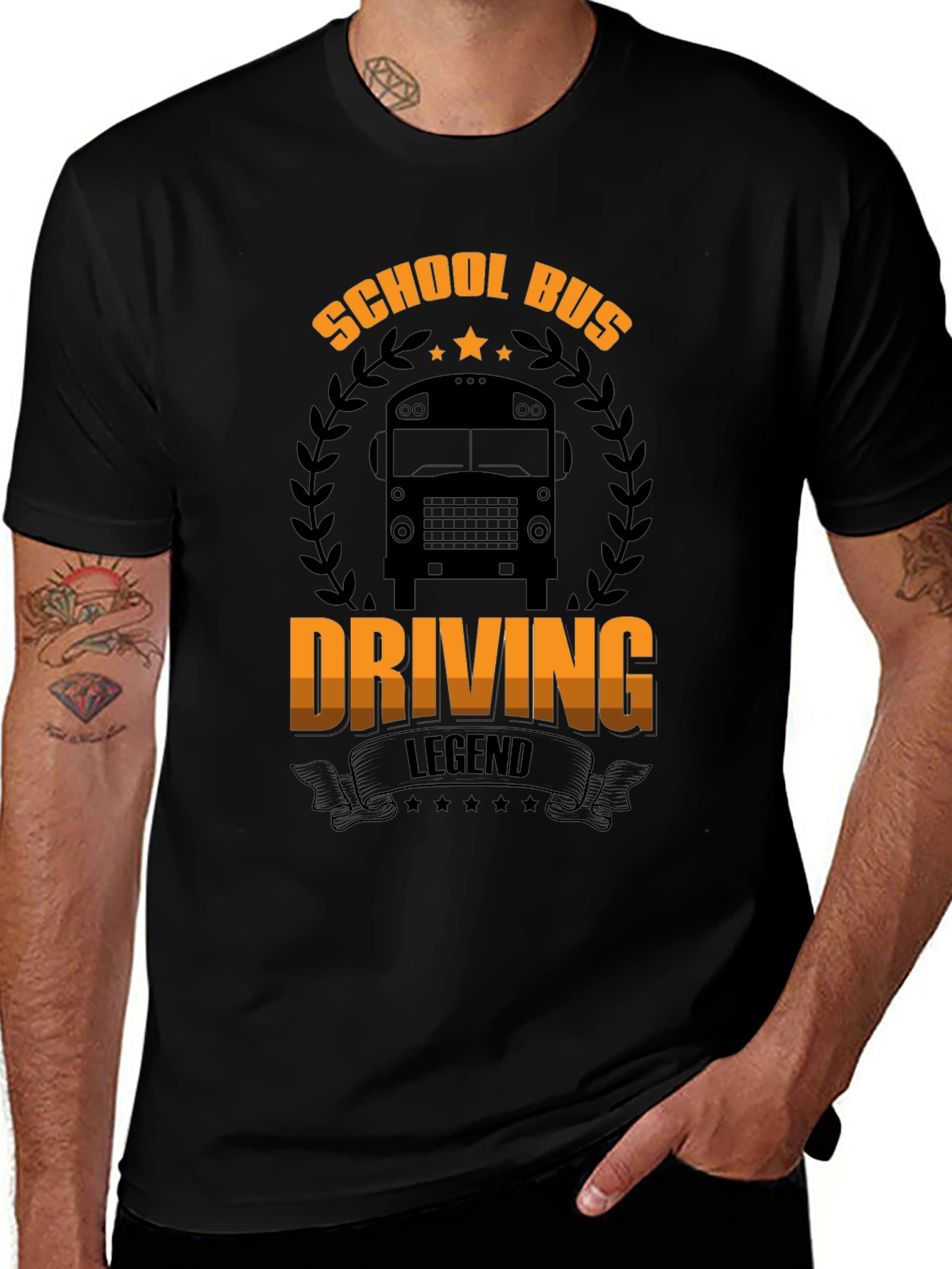 Variant 13 of School Bus Driving Legend Black T-Shirt