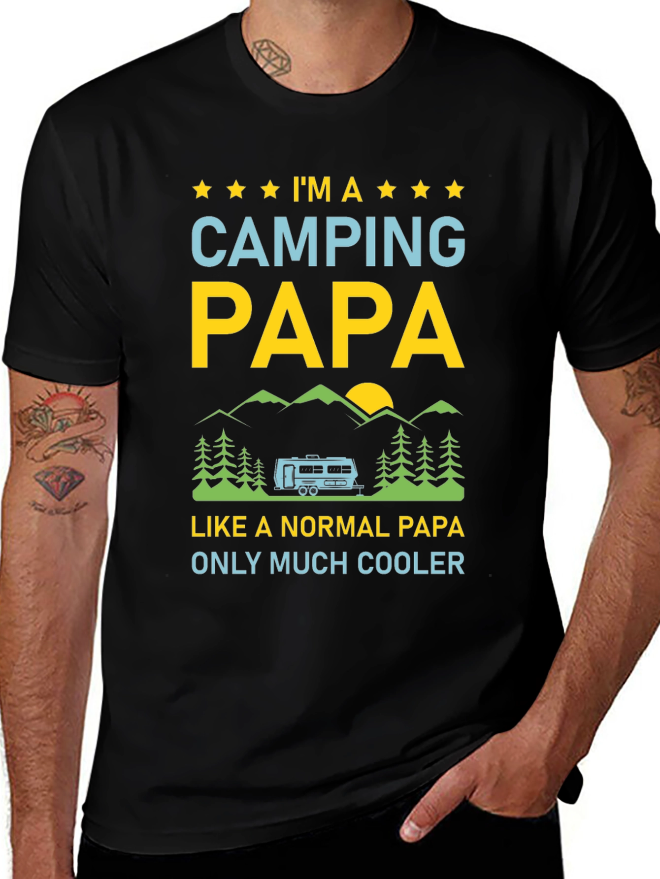 Variant 2 of Camping Papa T-Shirt - Cool Dad Tee