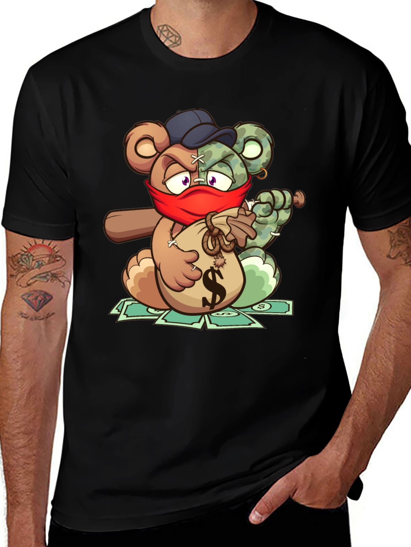 Variant 8 of Gangster Teddy Bear Graphic T-Shirt
