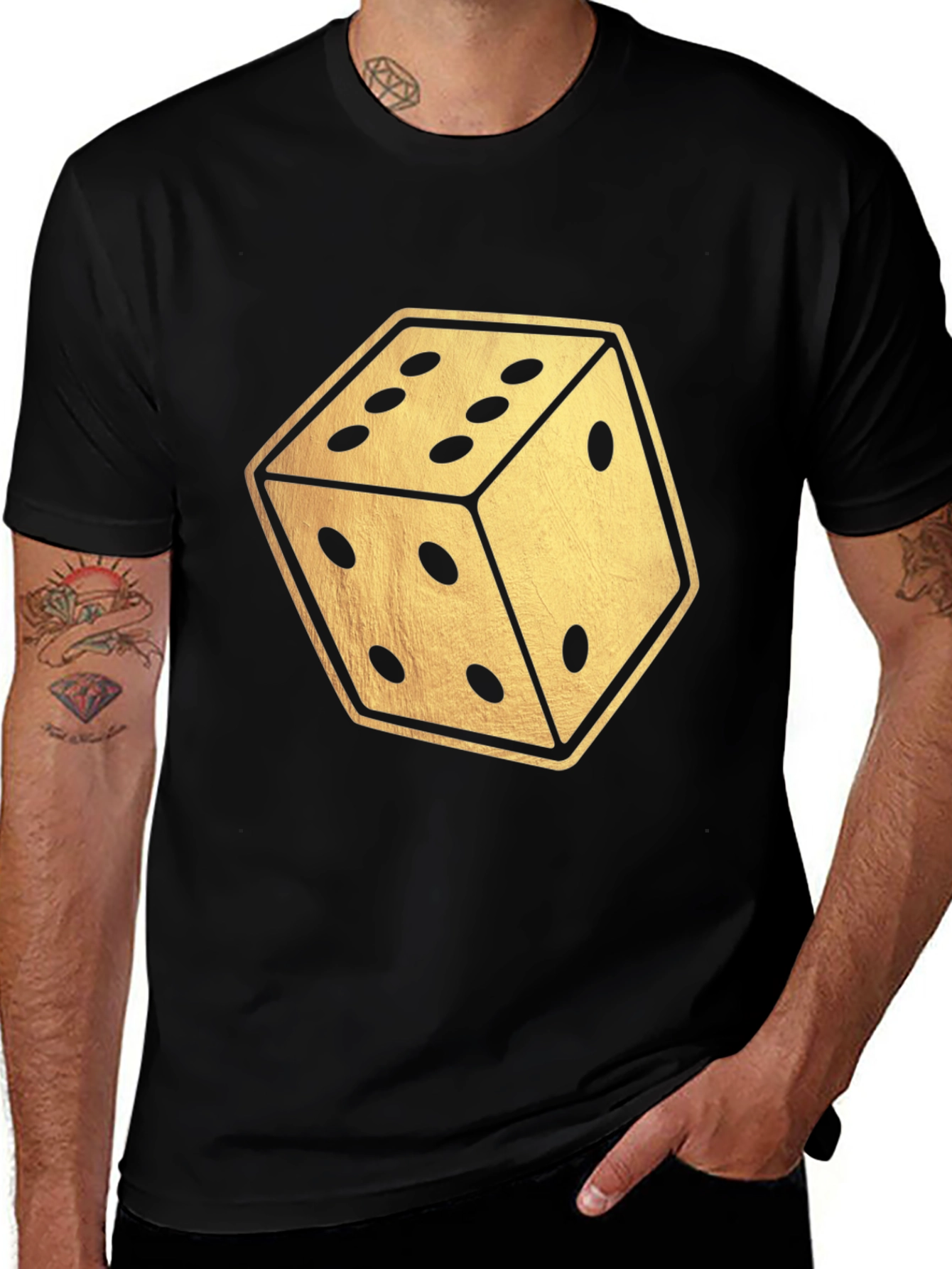 Variant 20 of Gold Dice Graphic Tee - Lucky Roll T-Shirt