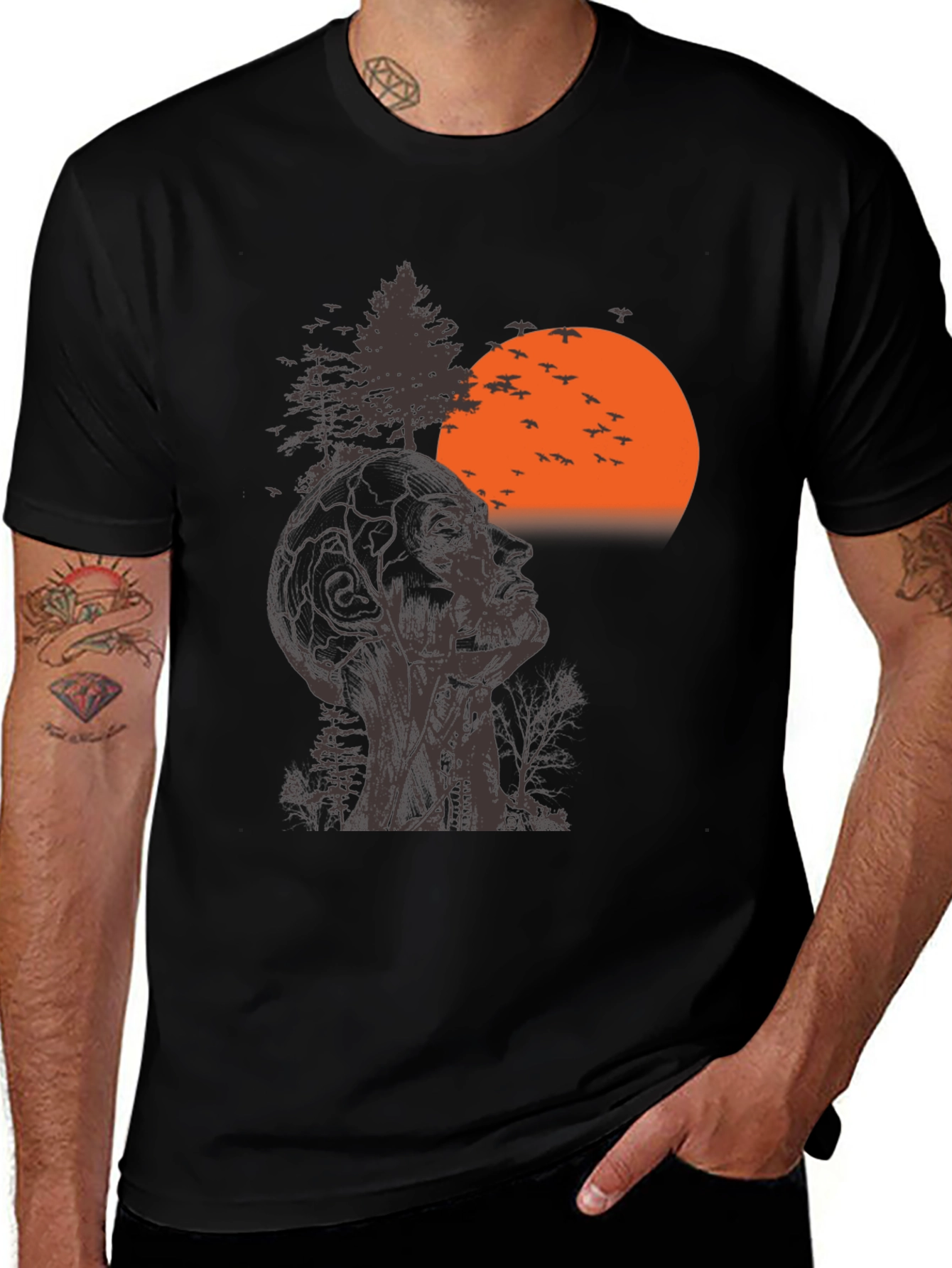 Variant 3 of Nature Head T-Shirt - Mens Short Sleeve Crew Neck