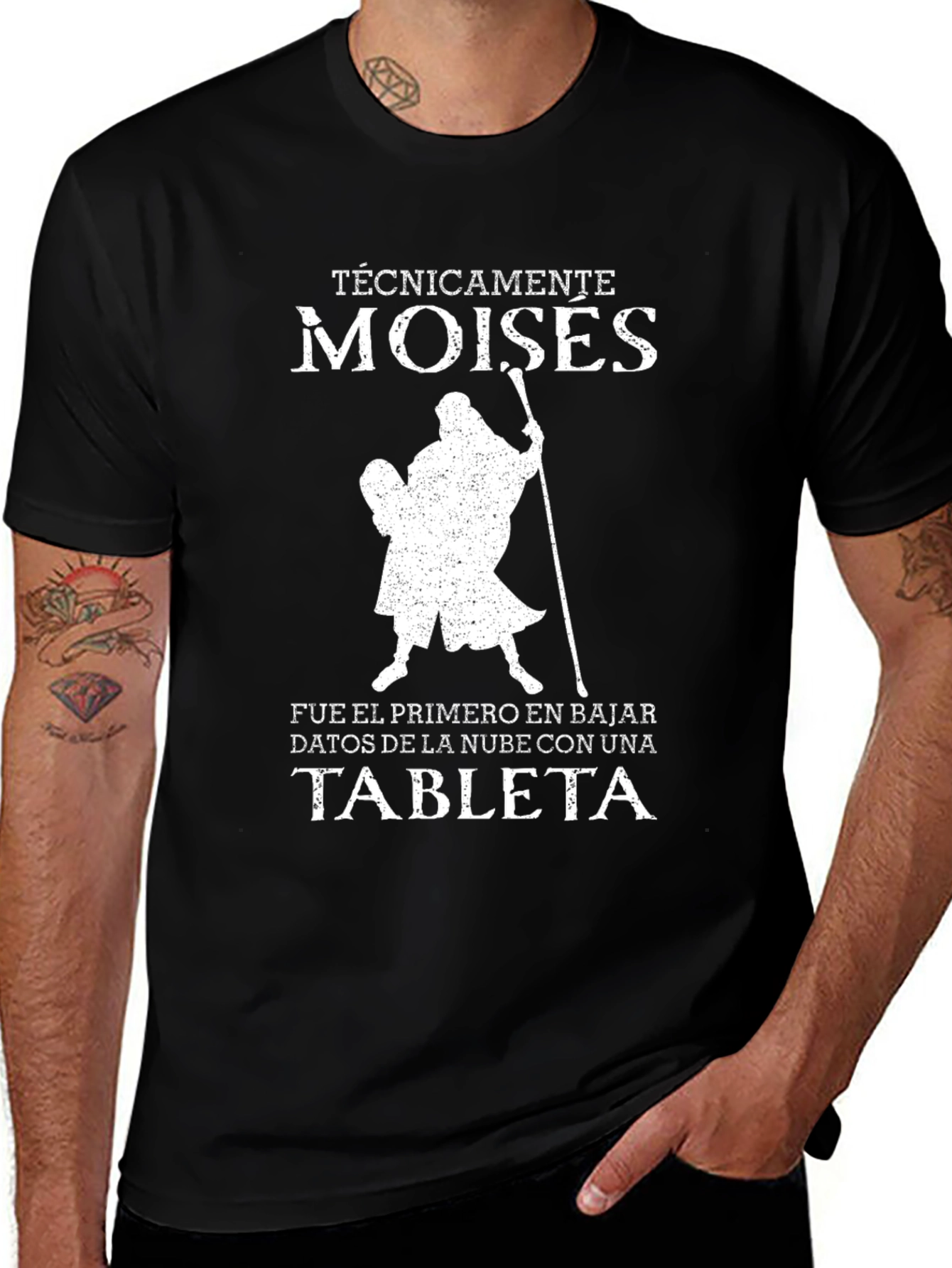 Moses Tablet Humor Graphic T-Shirt