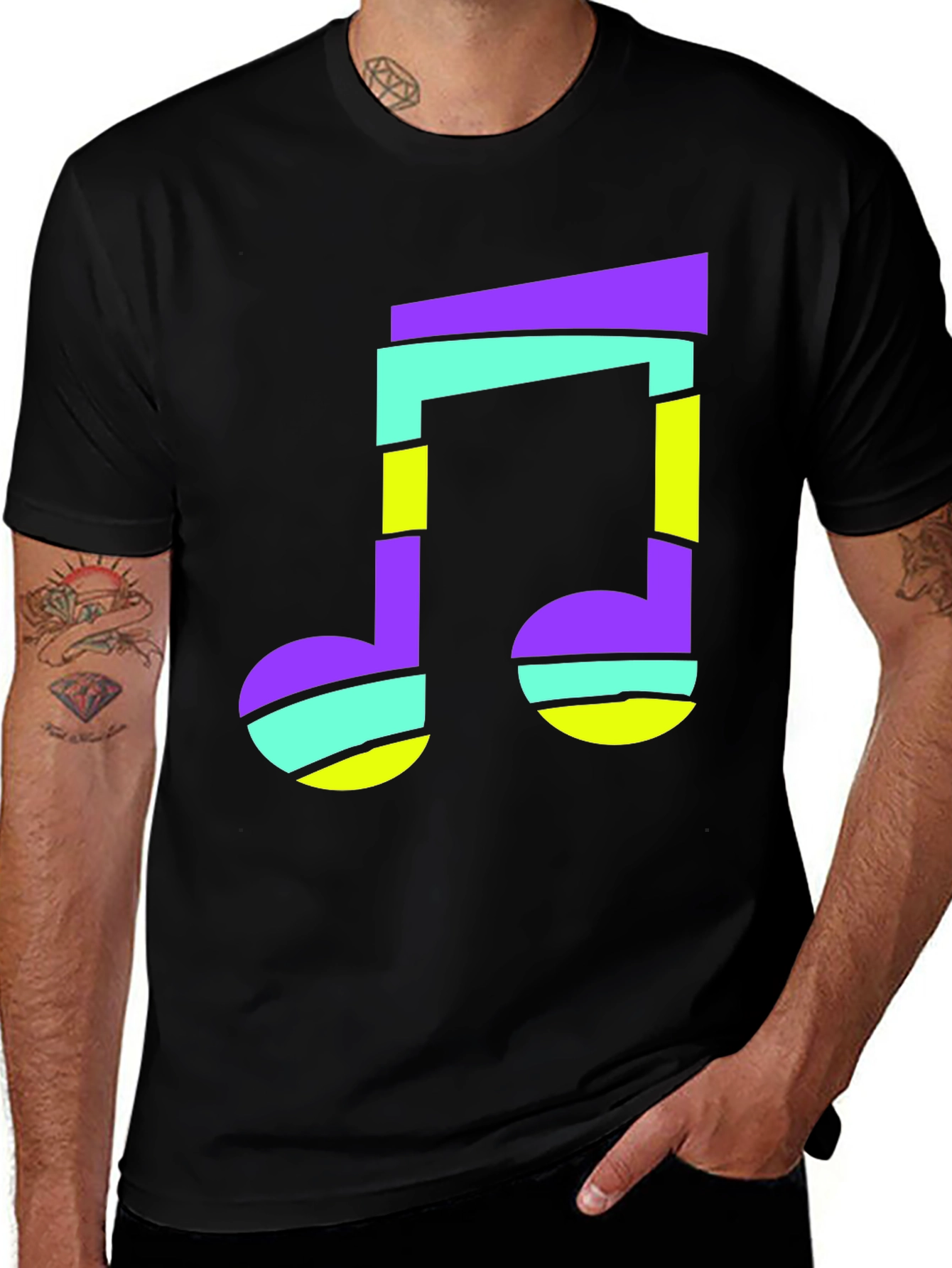 Variant 21 of Funky Music Note Black T-Shirt