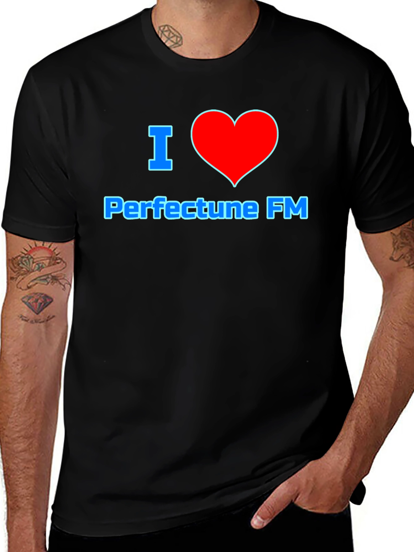 I Love Perfectune FM T-Shirt - Black