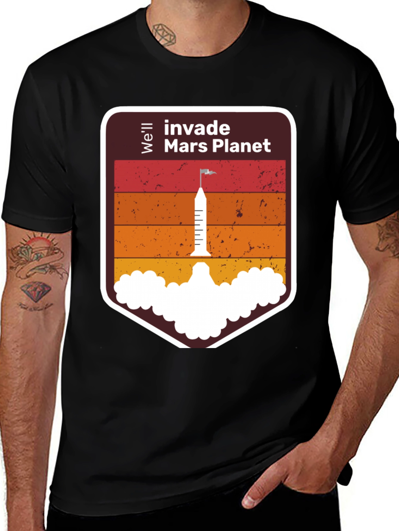 Variant 4 of Invade Mars Planet Graphic T-Shirt