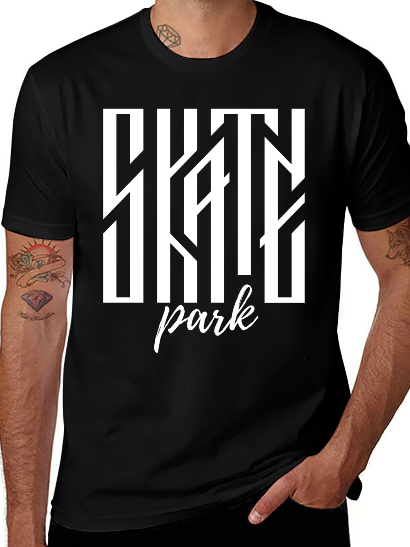Variant 18 of Skate Park Graphic Tee - Black Cotton T-Shirt