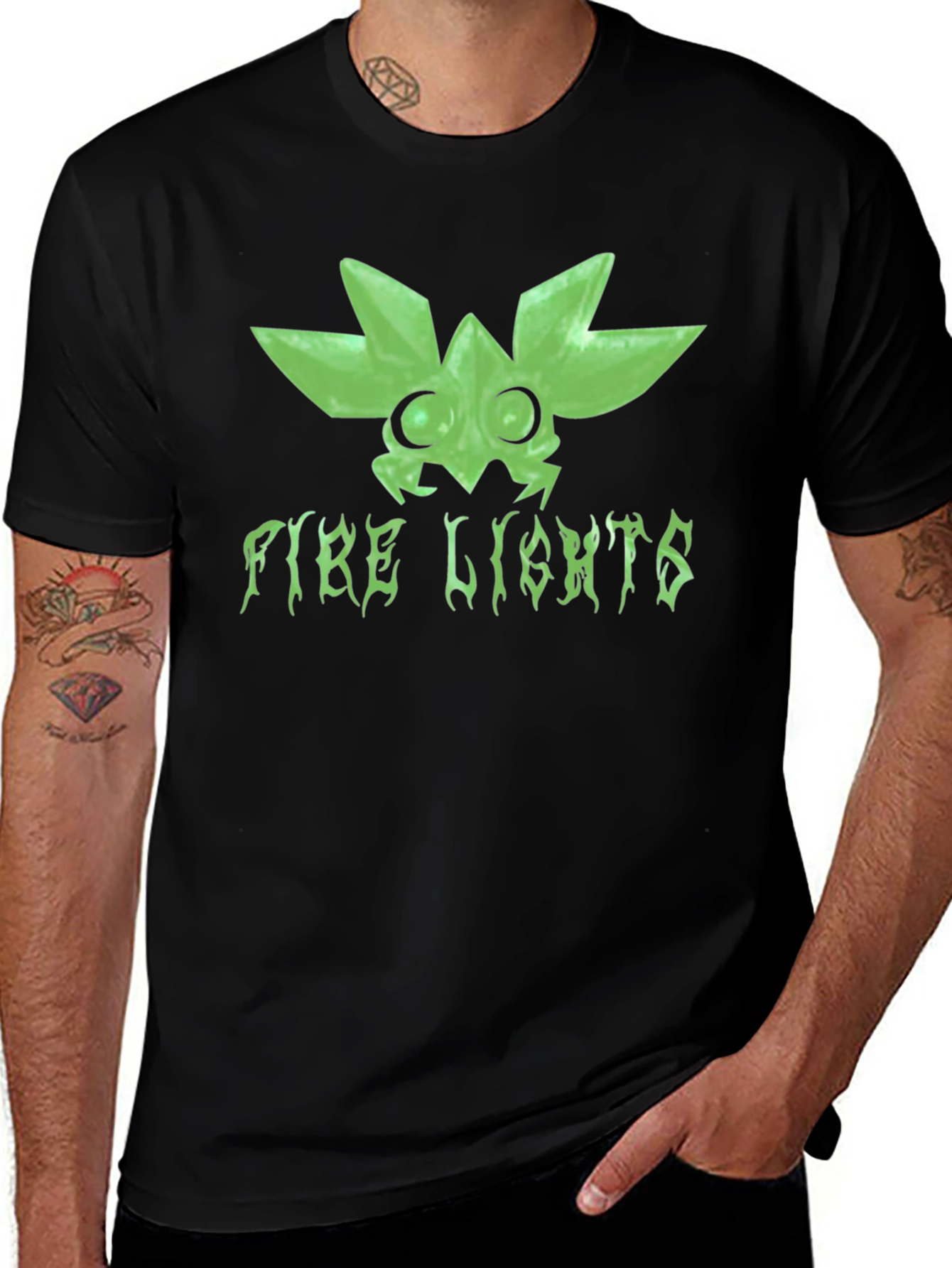 Variant 13 of Fire Lights Graphic Print Black T-Shirt