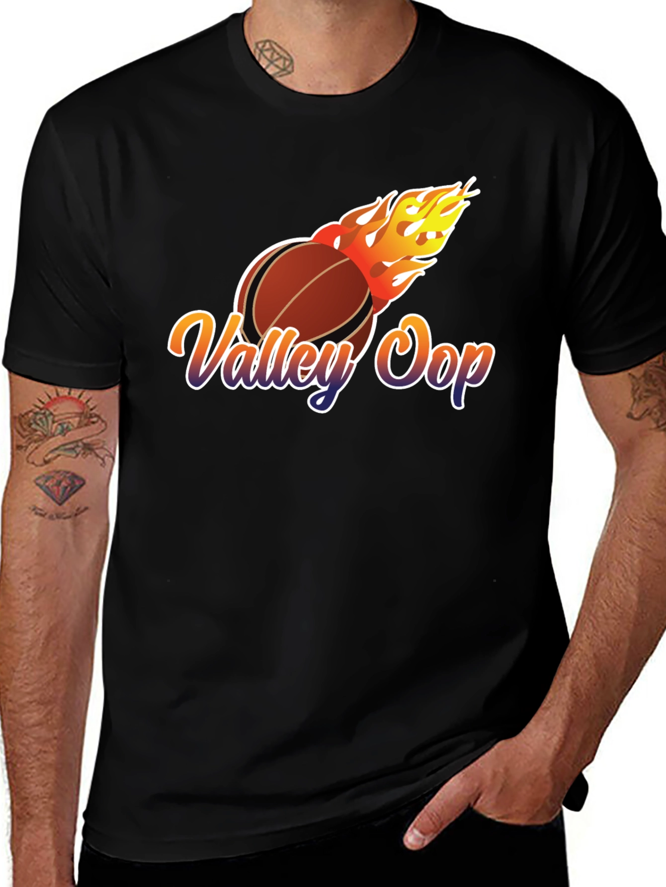 Variant 7 of Valley Oop Basketball Graphic Tee