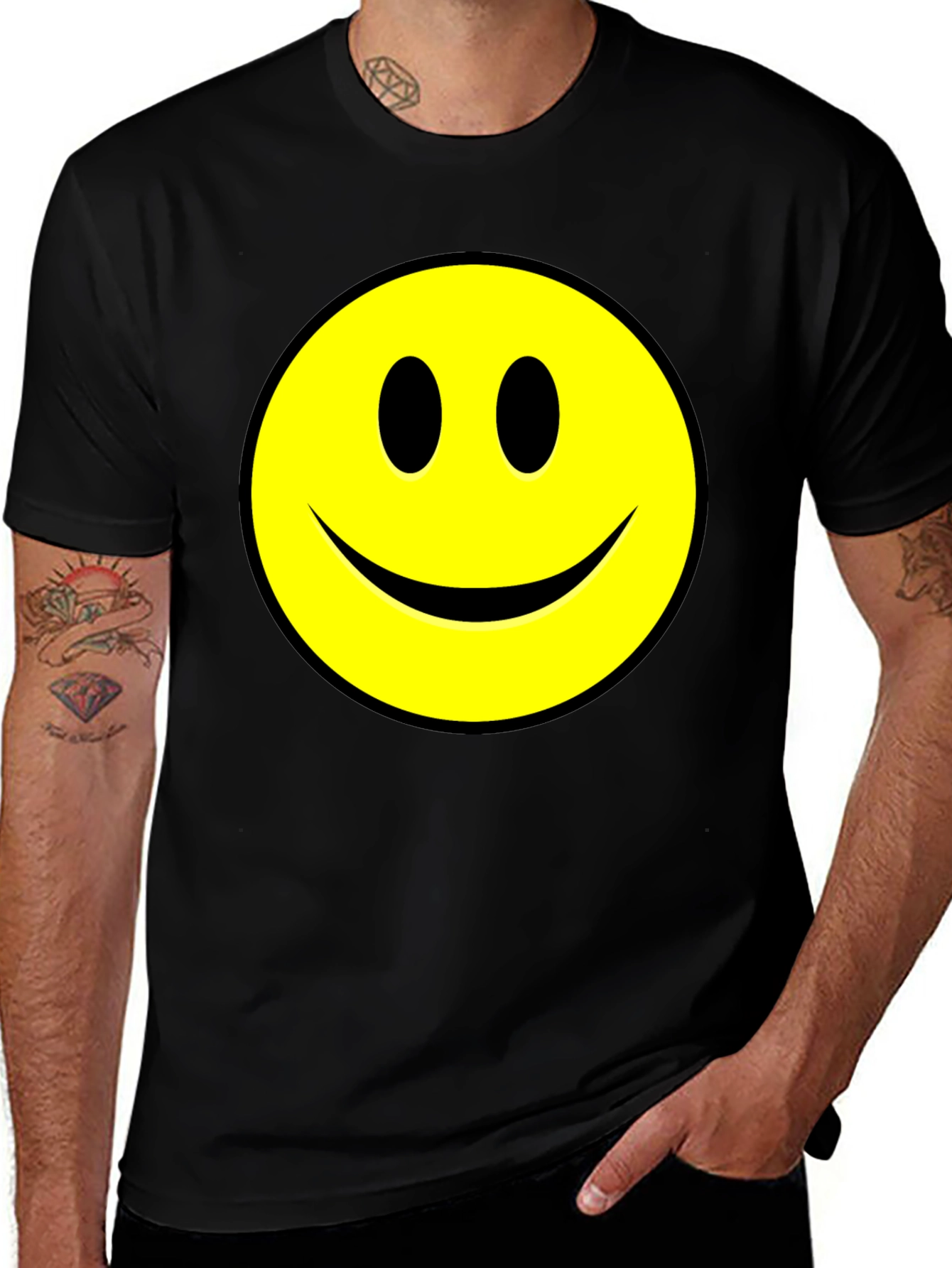 Variant 29 of Smiley Face Graphic T-Shirt - Classic Yellow Design
