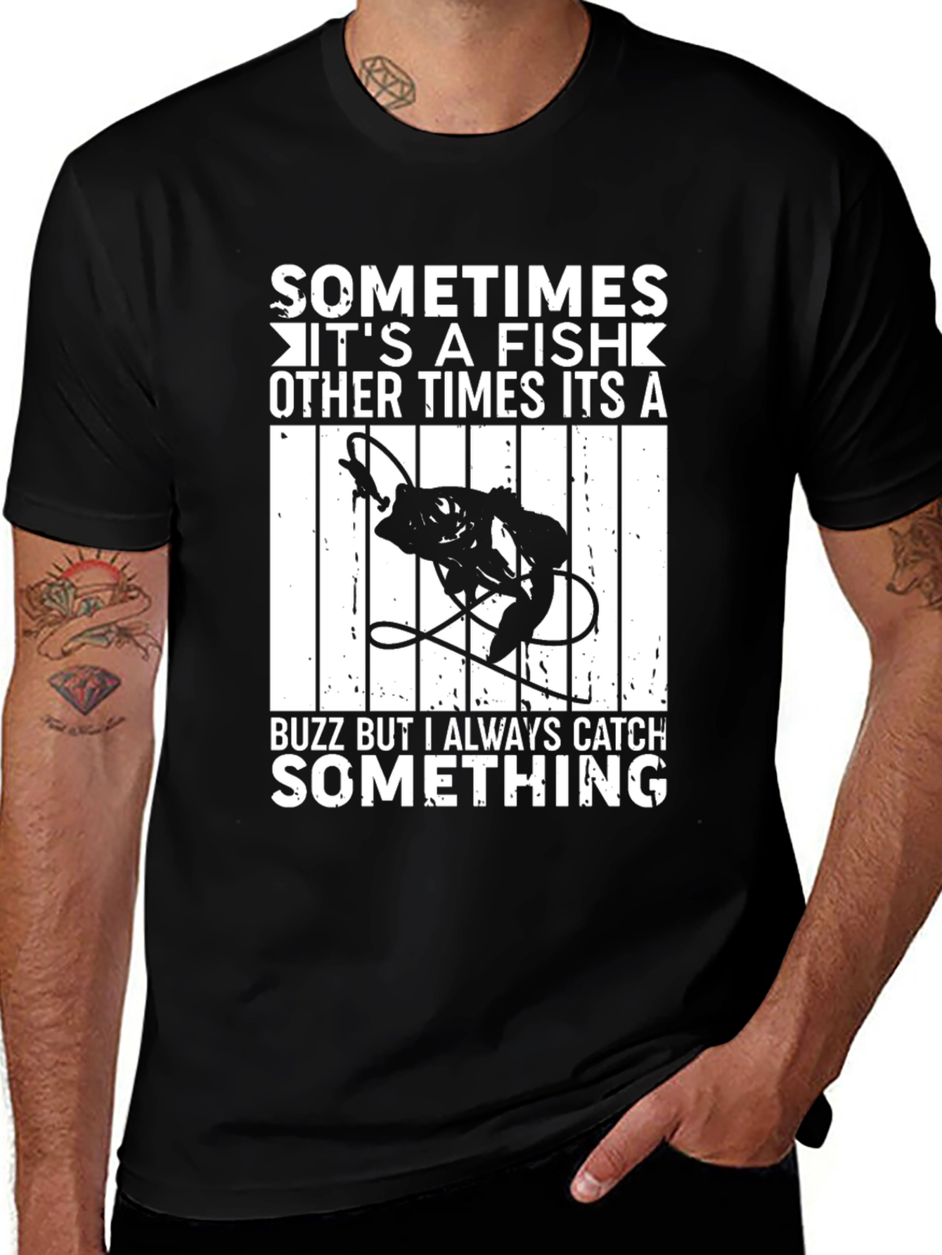 Variant 4 of Funny Fishing T-Shirt - Always Catch Something
