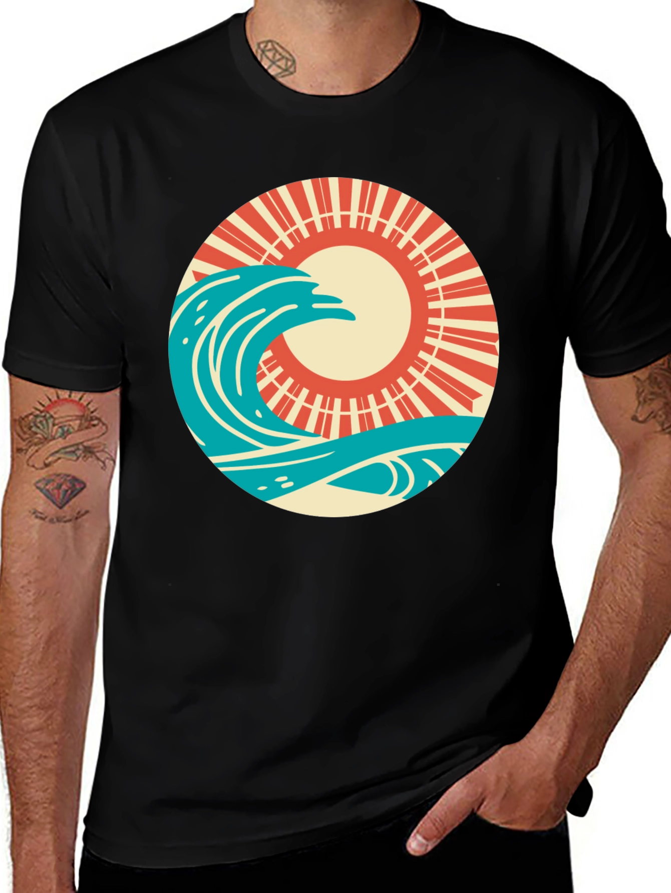 Variant 26 of Retro Wave and Sun Graphic T-Shirt