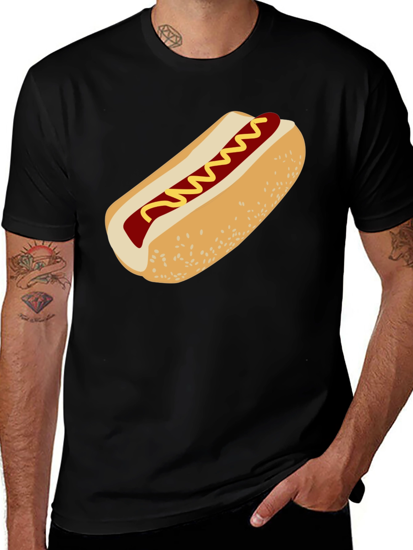 Variant 14 of Hot Dog Graphic T-Shirt - Novelty Food Tee