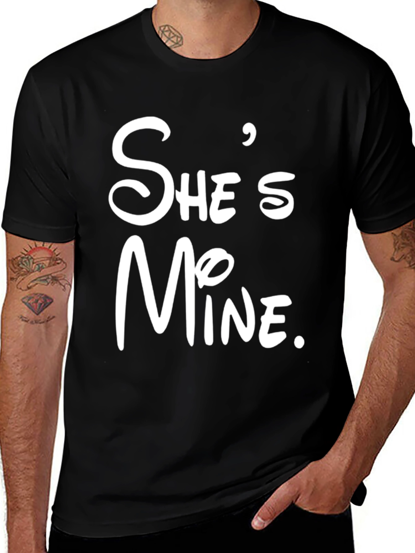 Variant 25 of She's Mine Black T-Shirt - Couples Matching Tee