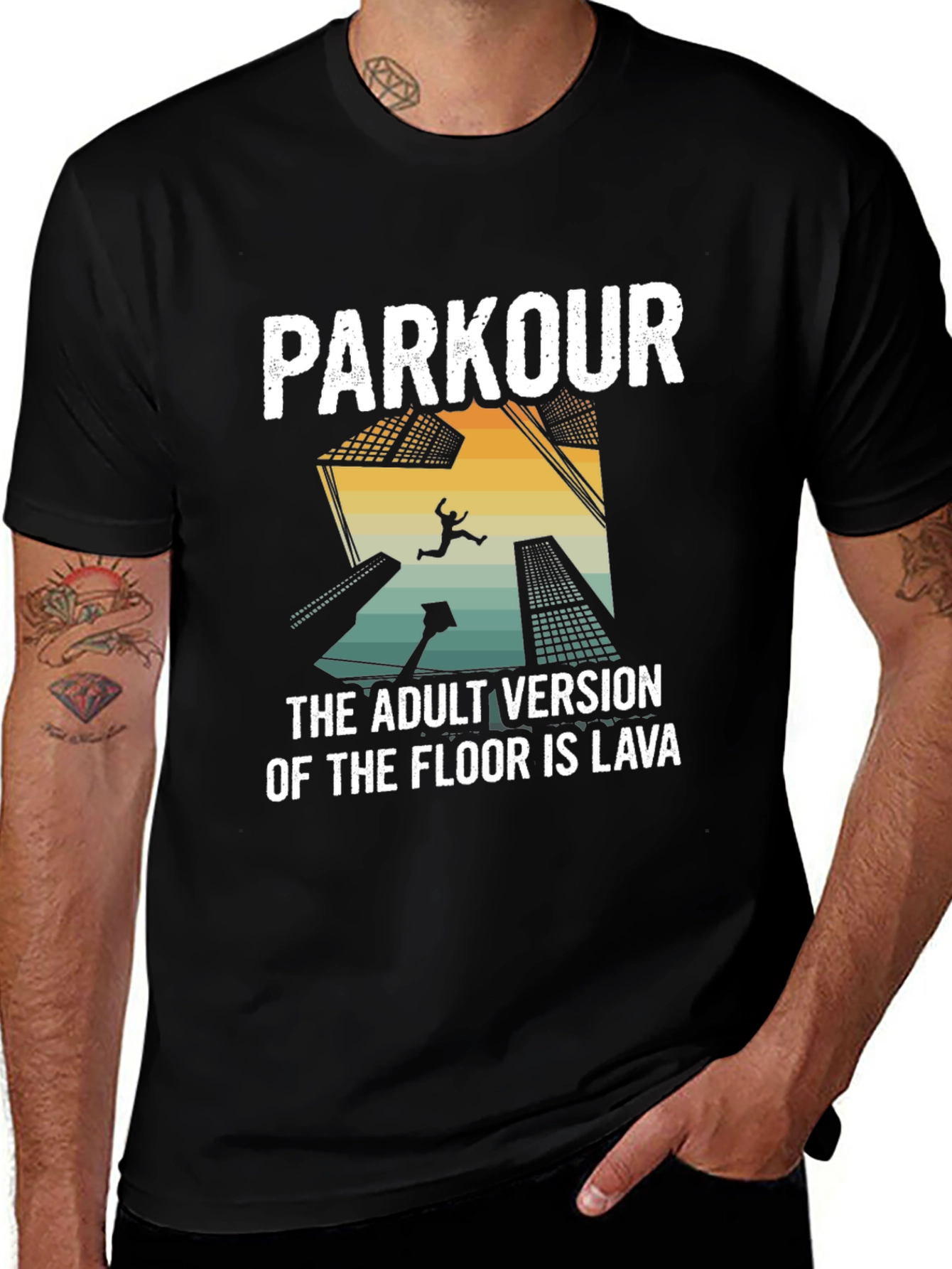 Variant 28 of Parkour Adult Version Lava T-Shirt