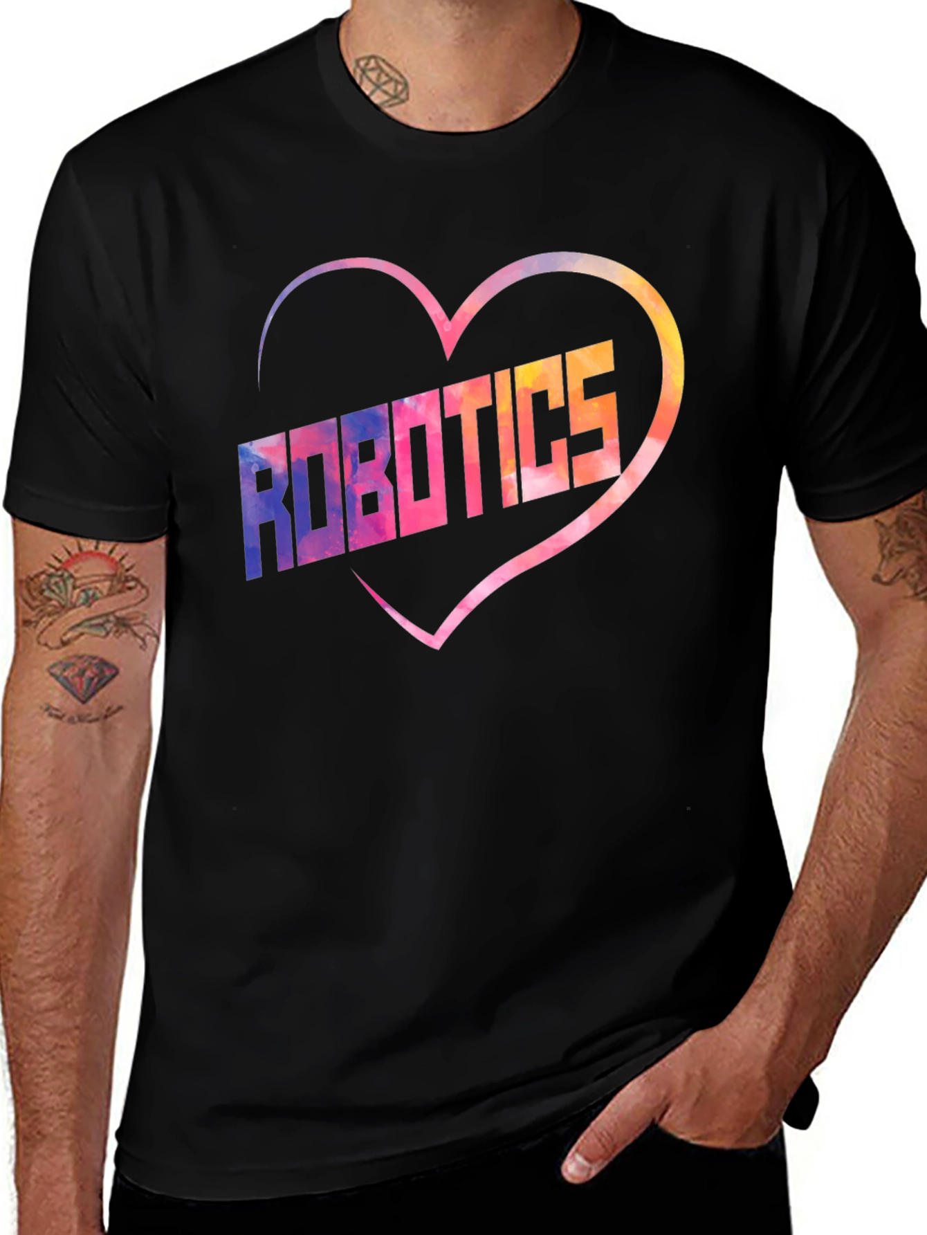 Variant 14 of Robotics Love Heart Graphic T-Shirt
