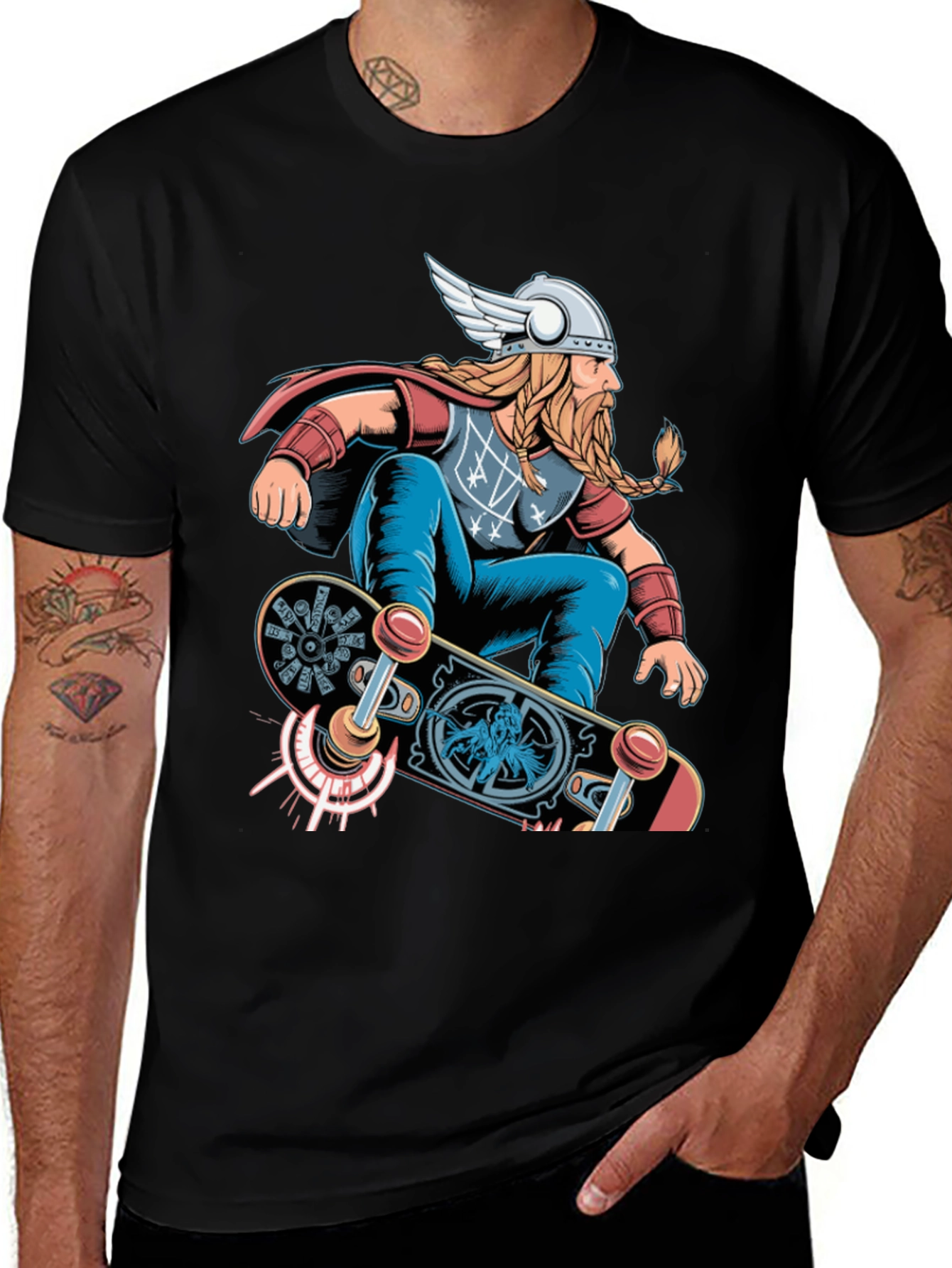 Thor Skateboard Graphic T-Shirt - Ride the Lightning!