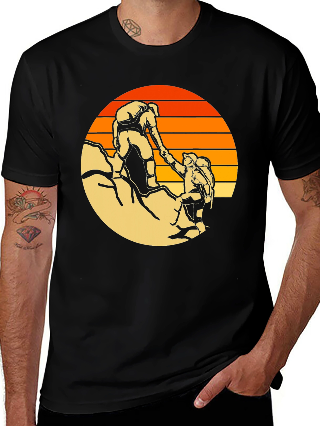 Variant 2 of Climber Graphic Tee - Black Crew Neck T-Shirt