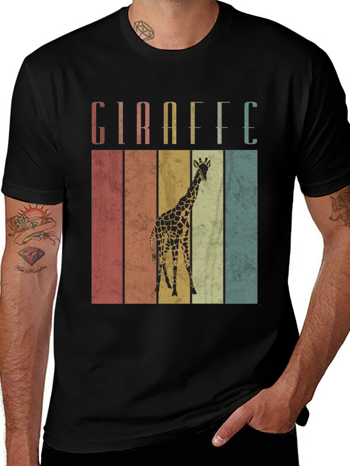 Variant 5 of Retro Giraffe T-Shirt - Vintage Style Animal Tee