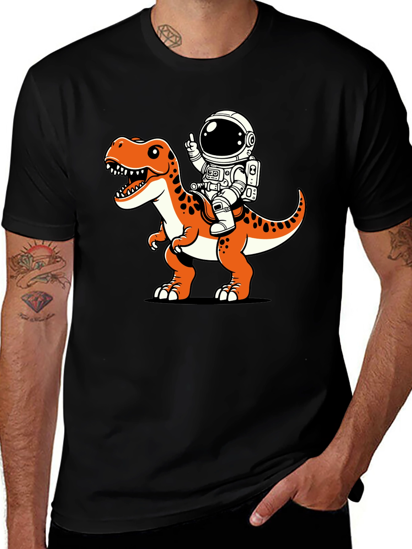 Variant 20 of Astronaut Riding Dinosaur Graphic T-Shirt