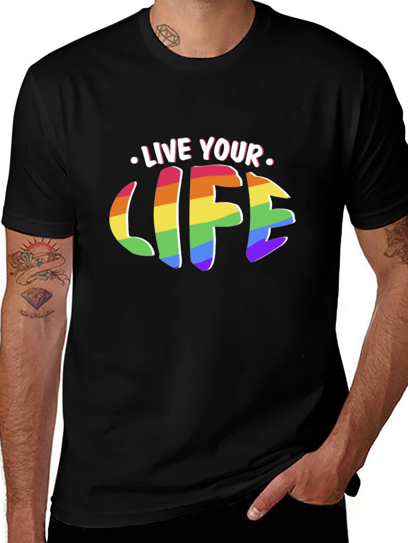 Live Your Life Rainbow Pride T-Shirt