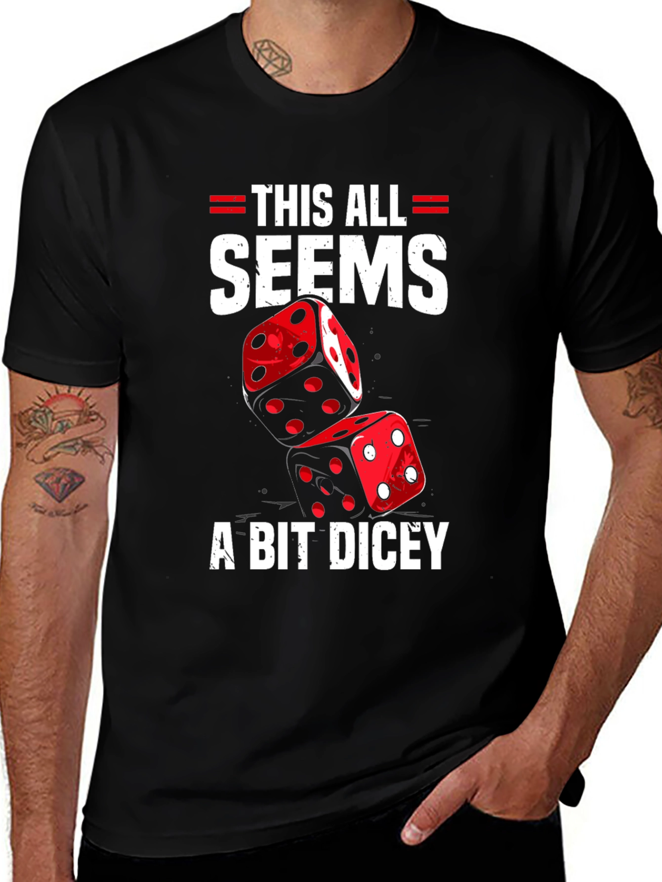 Variant 7 of Dicey T-Shirt: Funny Gambling Graphic Tee
