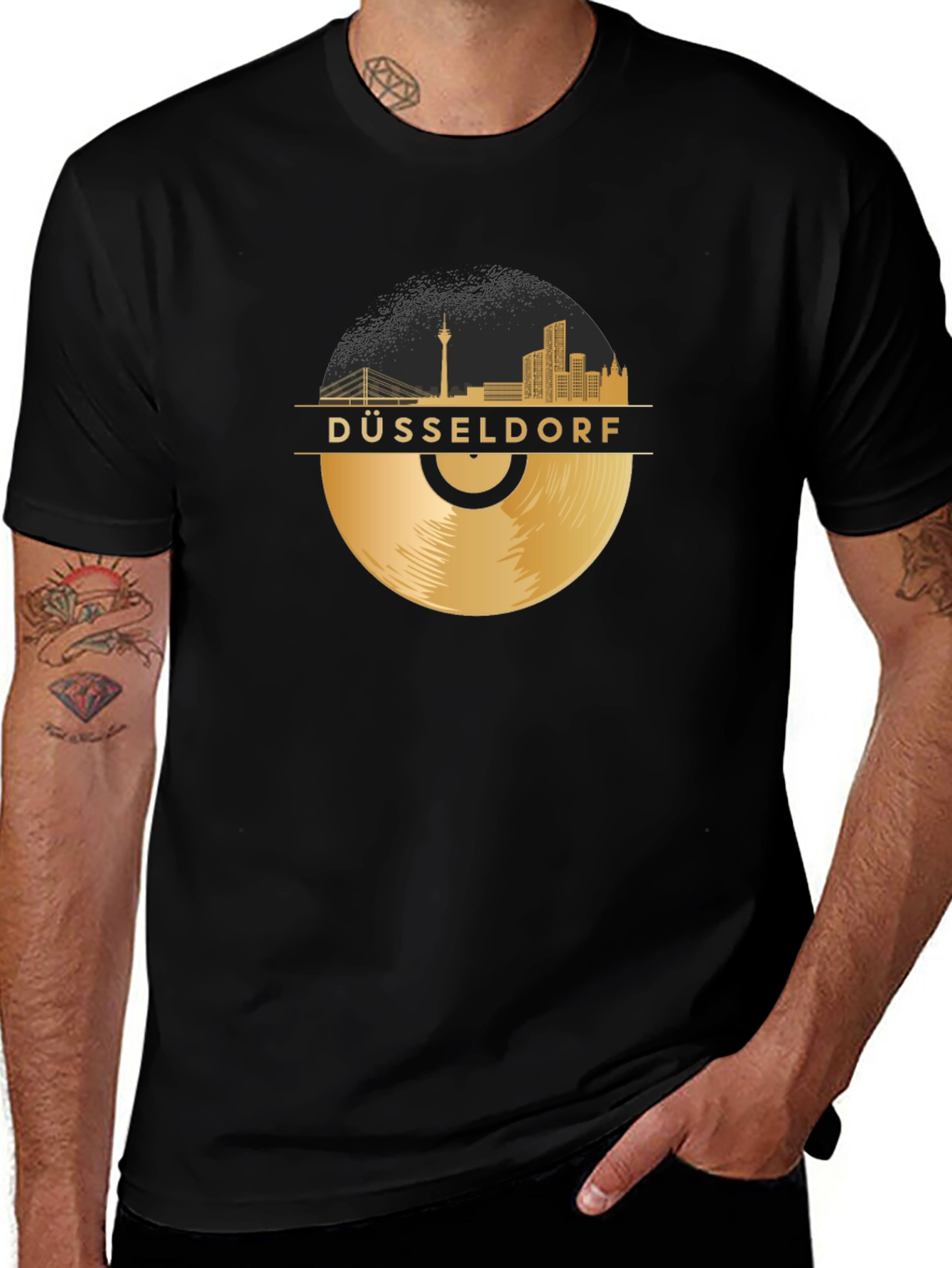 Variant 15 of Düsseldorf Skyline Vinyl Record Graphic Tee
