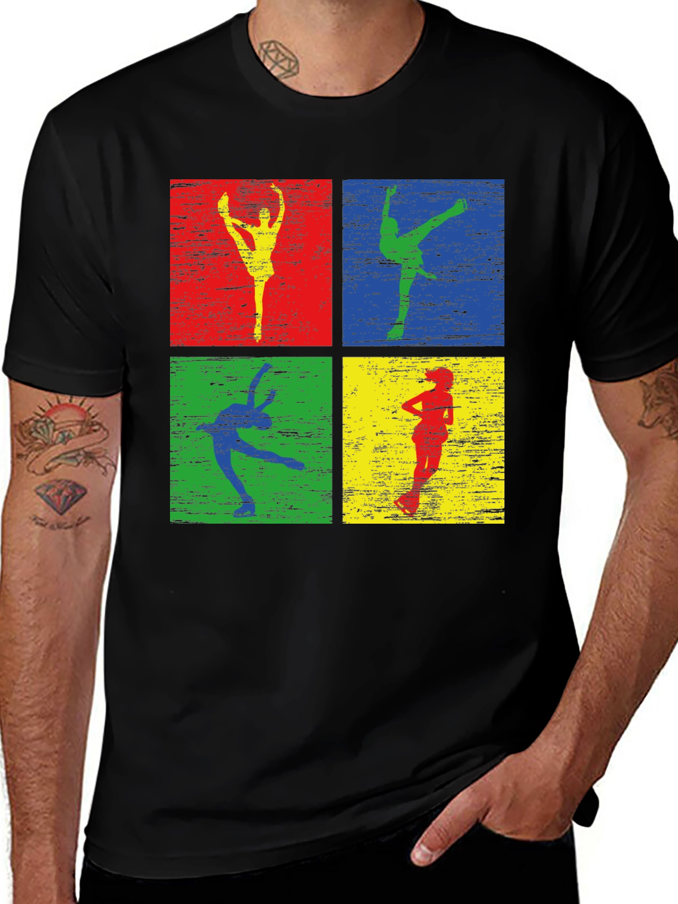 Variant 7 of Retro Dancer Graphic Tee - Men's Black T-Shirt