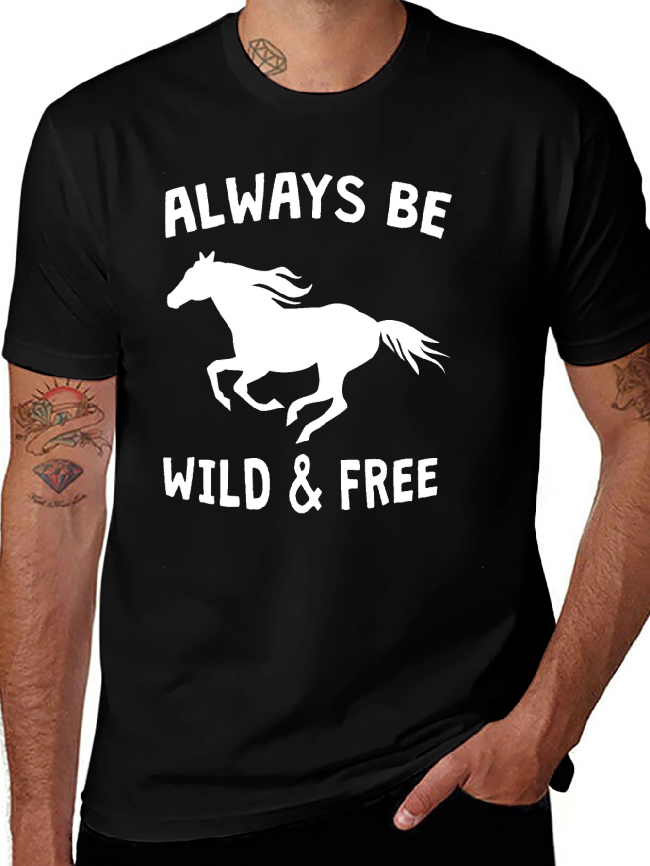 Variant 16 of Always Be Wild & Free Horse Graphic Tee
