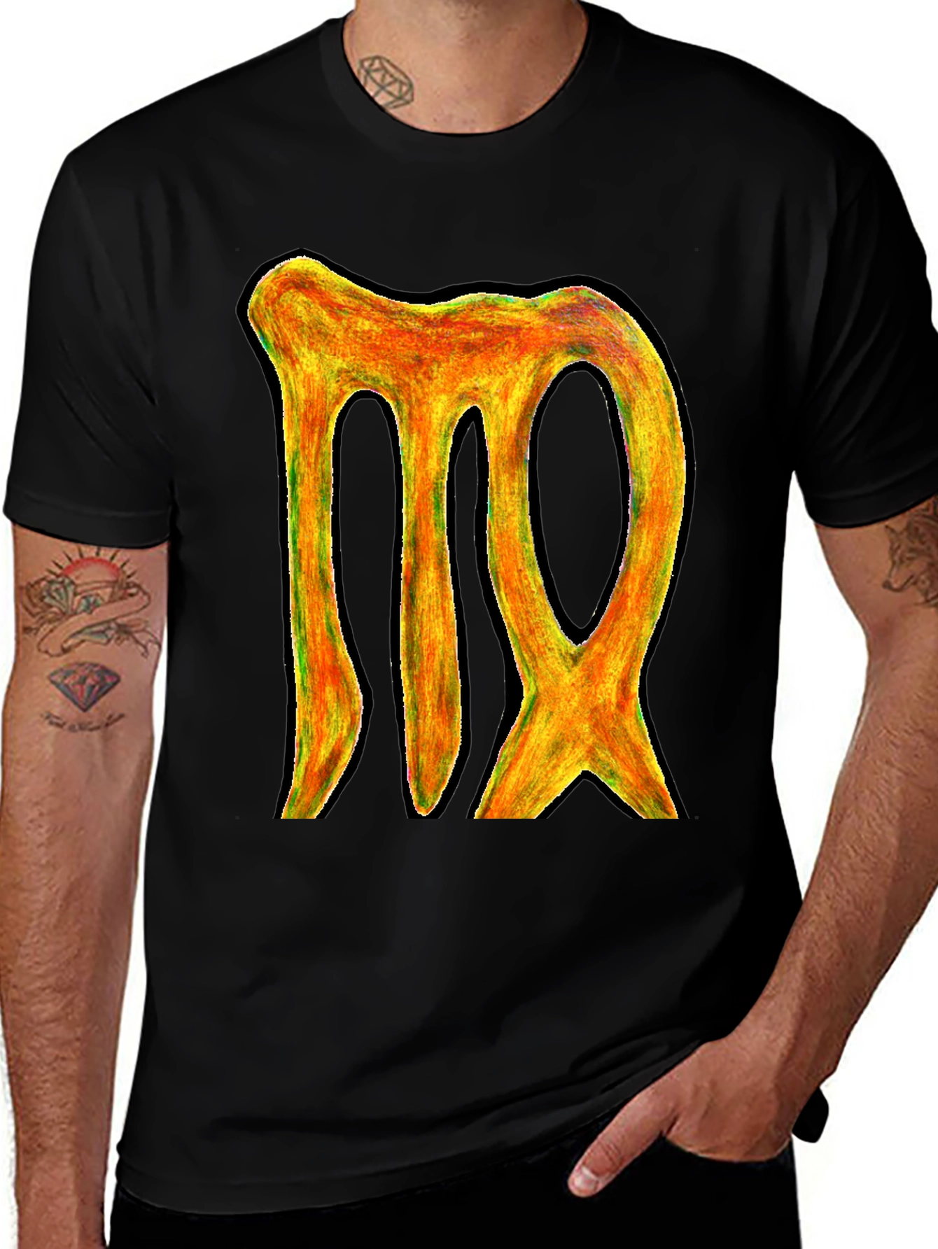 Variant 5 of Virgo Zodiac Sign Graphic Tee - Black