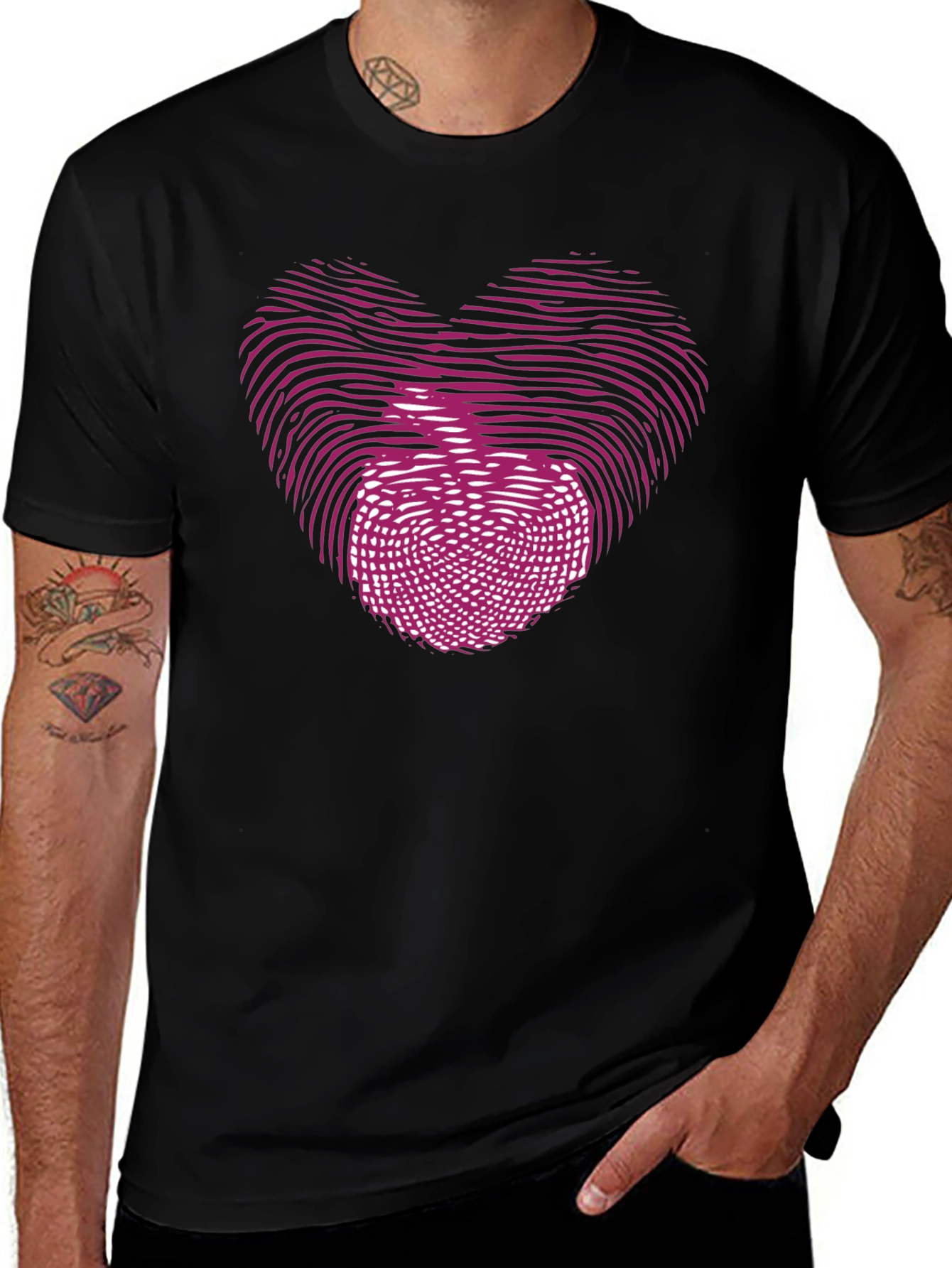 Heart Apple Fingerprint Graphic T-Shirt