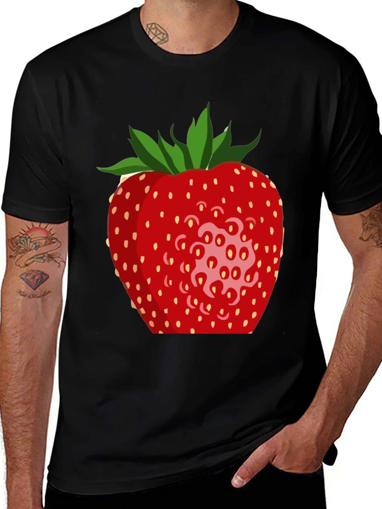 Variant 9 of Strawberry Graphic Tee - Trendy Fruit Design T-Shirt