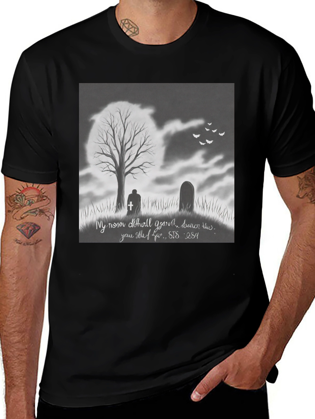 Gothic Graveyard T-Shirt - Dark Humor Tee