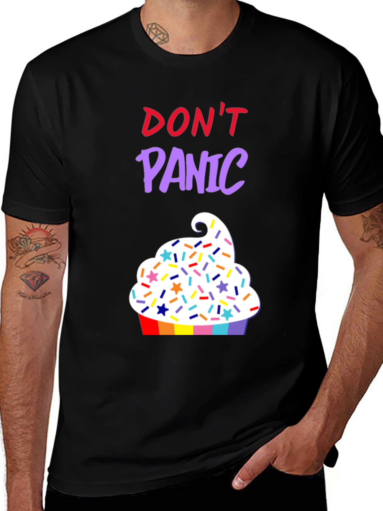 Variant 17 of Don't Panic Cupcake T-Shirt