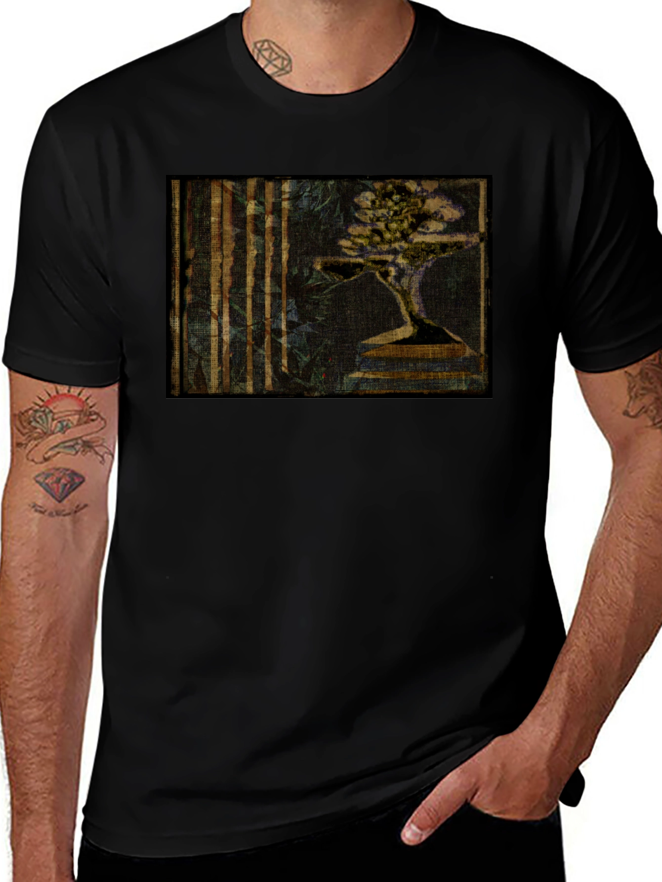 Variant 17 of Vintage Bonsai Art Black T-Shirt
