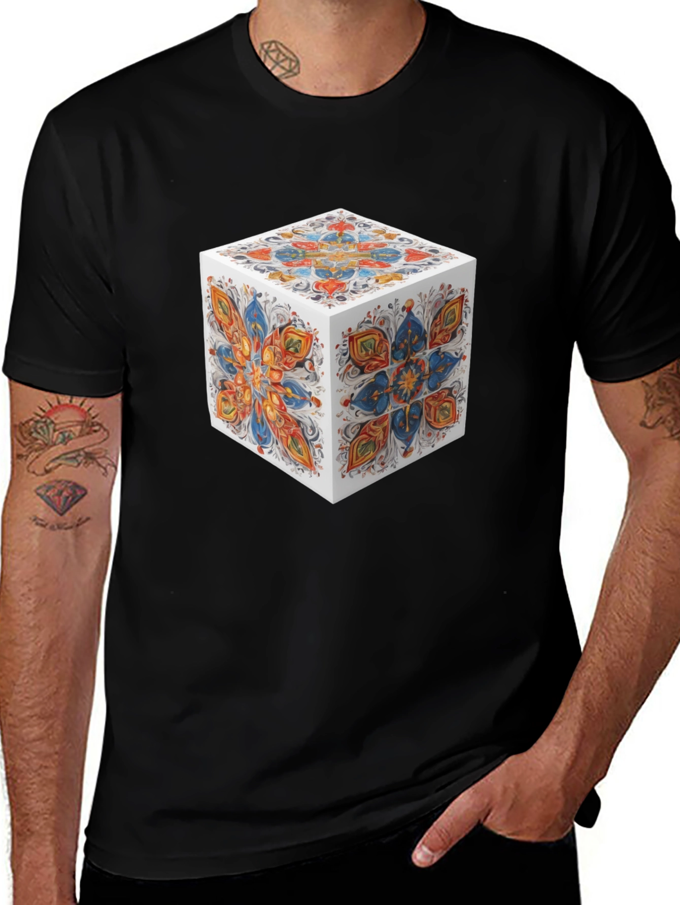 Variant 19 of Abstract Cube Graphic T-Shirt - Modern Art Tee