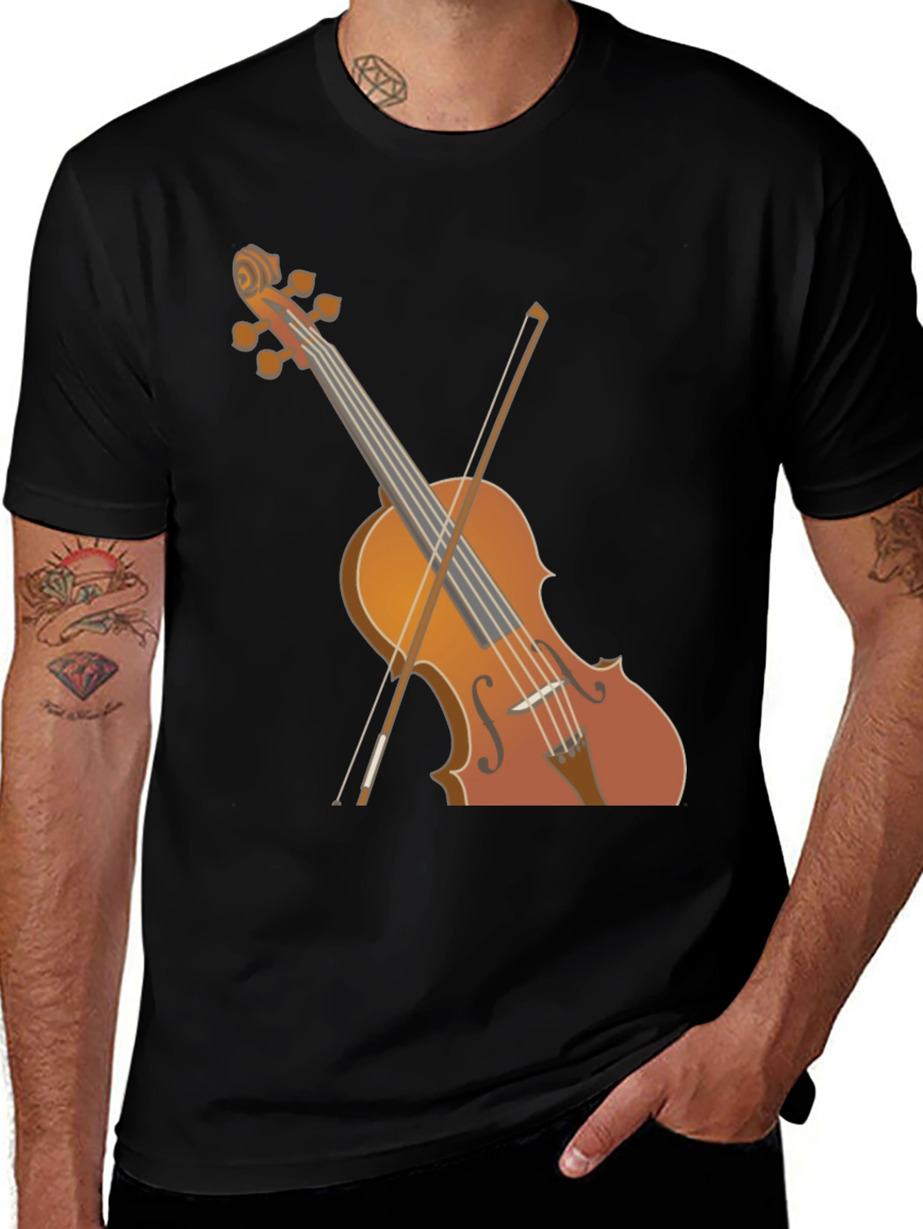 Variant 21 of Violin Graphic Tee - Music Lover's T-Shirt