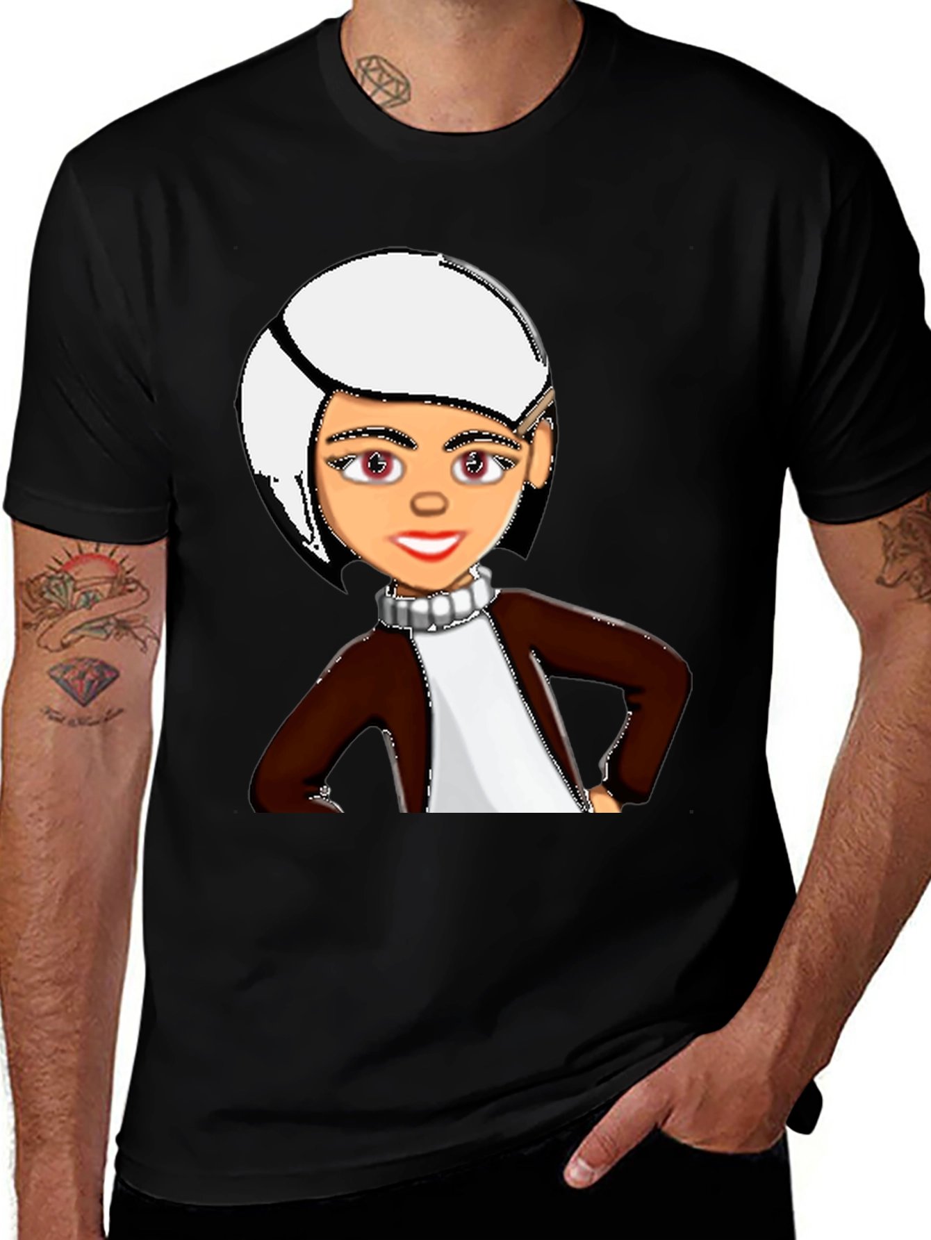 Cartoon Character Black T-Shirt