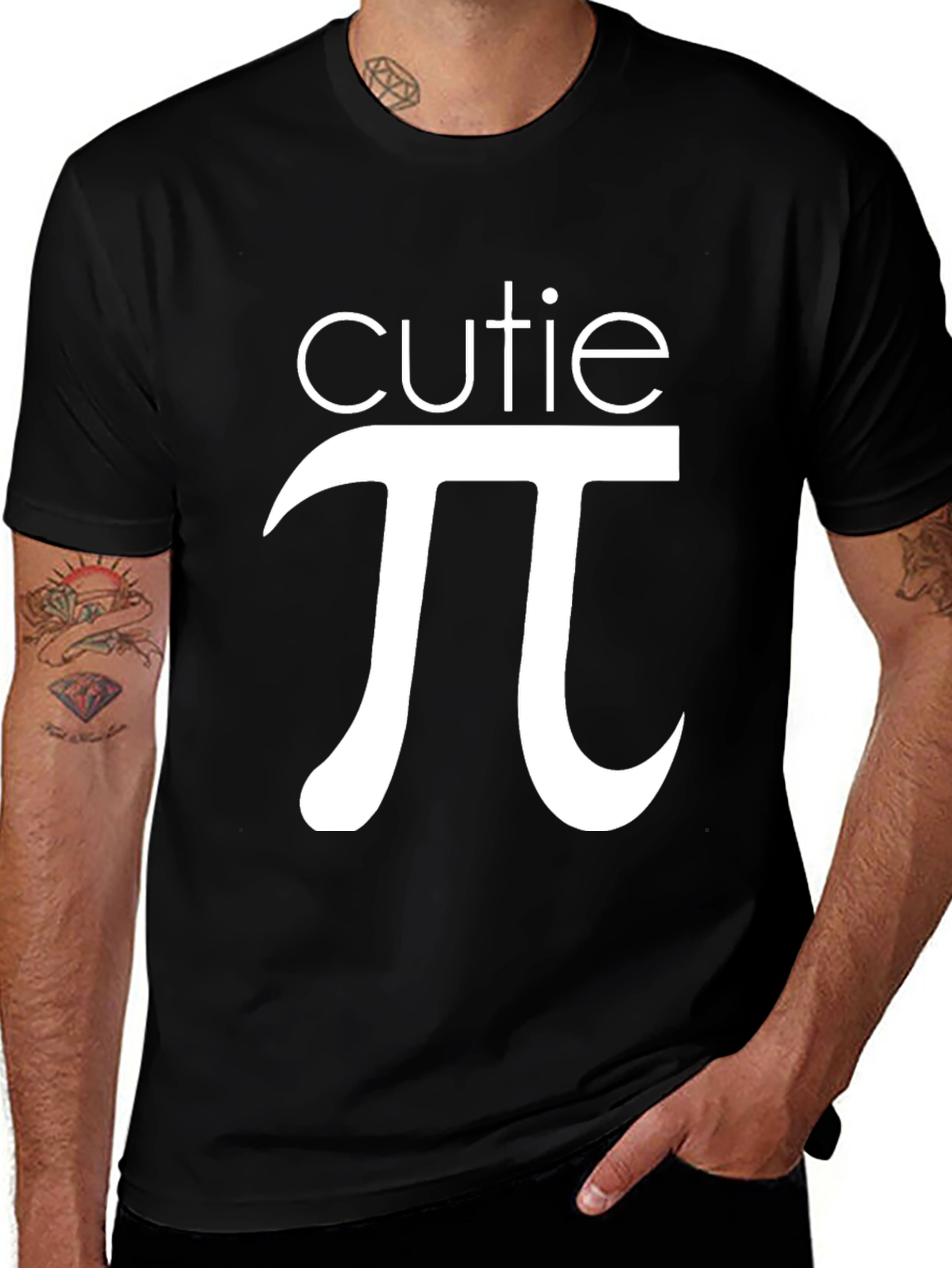 Cutie Pi Graphic Tee - Black, Math Humor T-Shirt