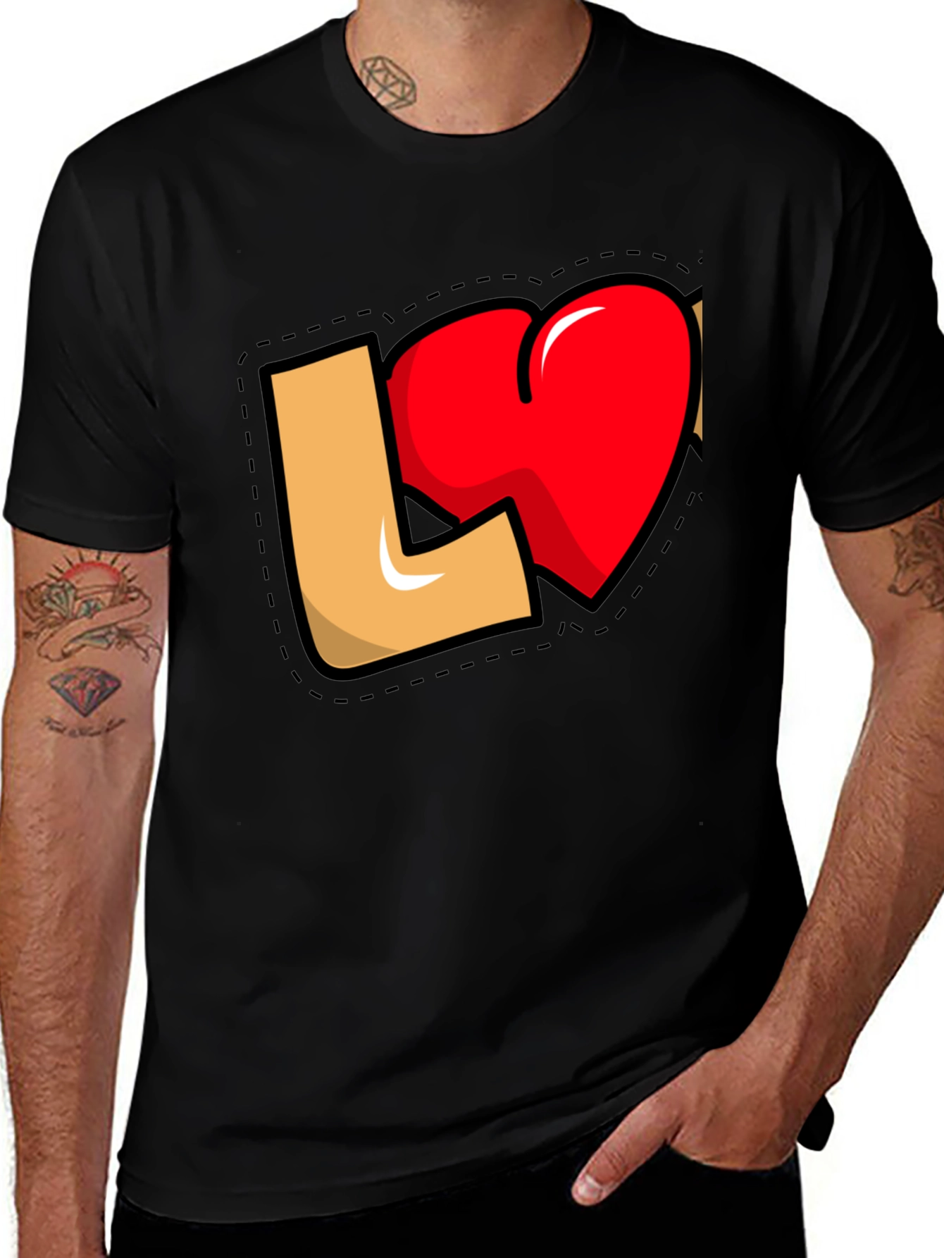 Variant 9 of Love Graphic Black T-Shirt