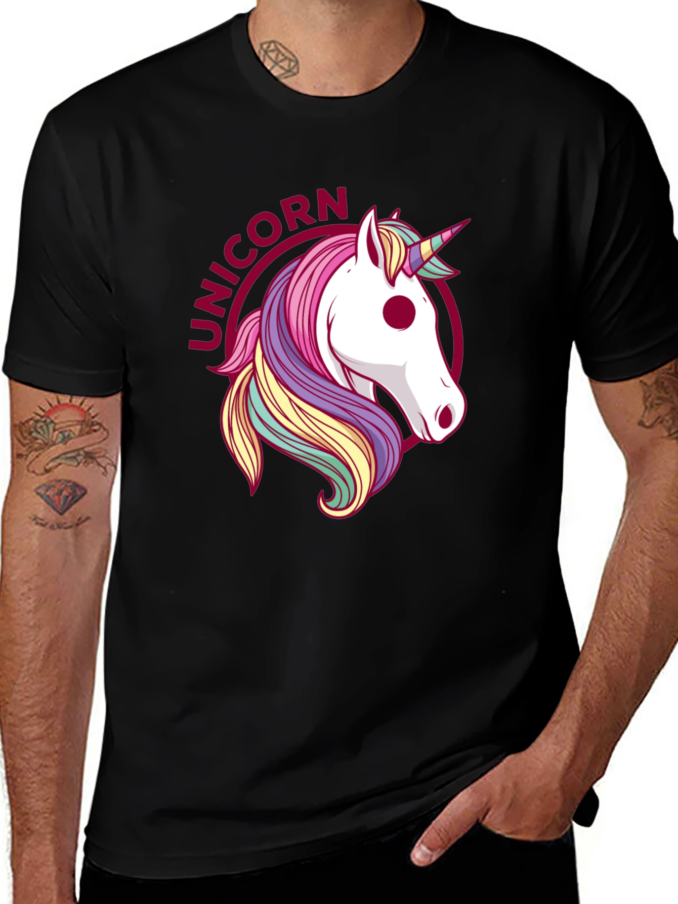 Variant 22 of Unicorn Graphic Tee - Stylish Black T-Shirt