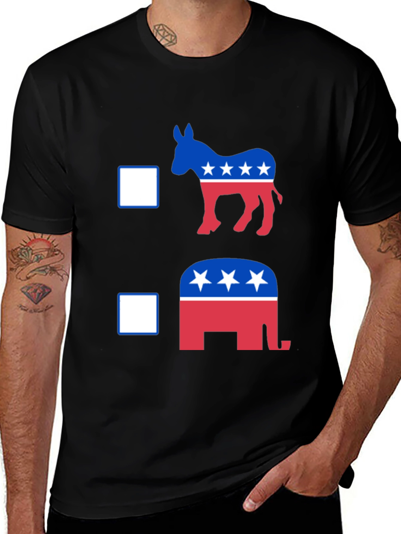 Variant 14 of Political Donkey vs Elephant Graphic T-Shirt