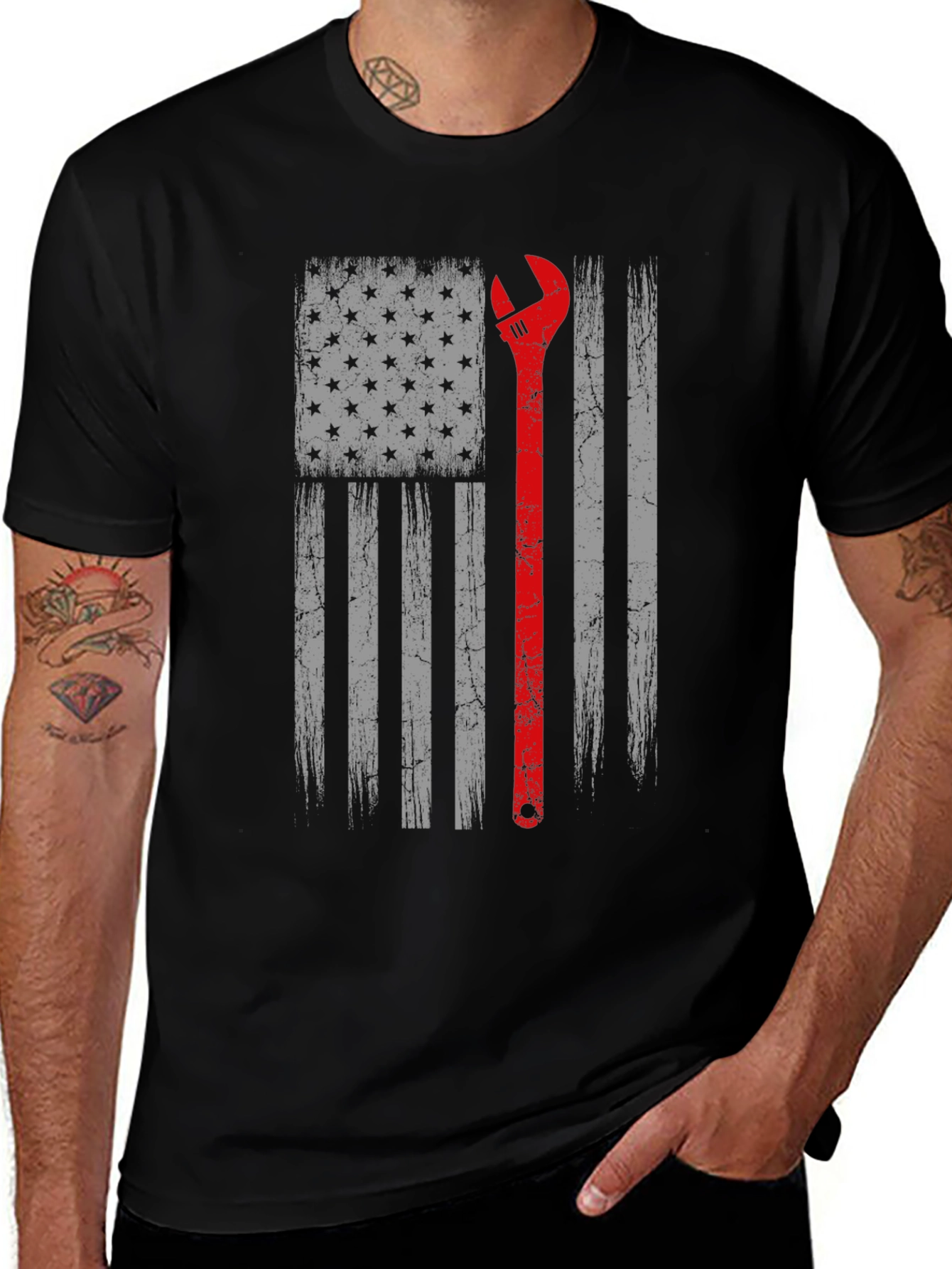 Variant 2 of Mechanic Flag Tee - Patriotic Wrench T-Shirt
