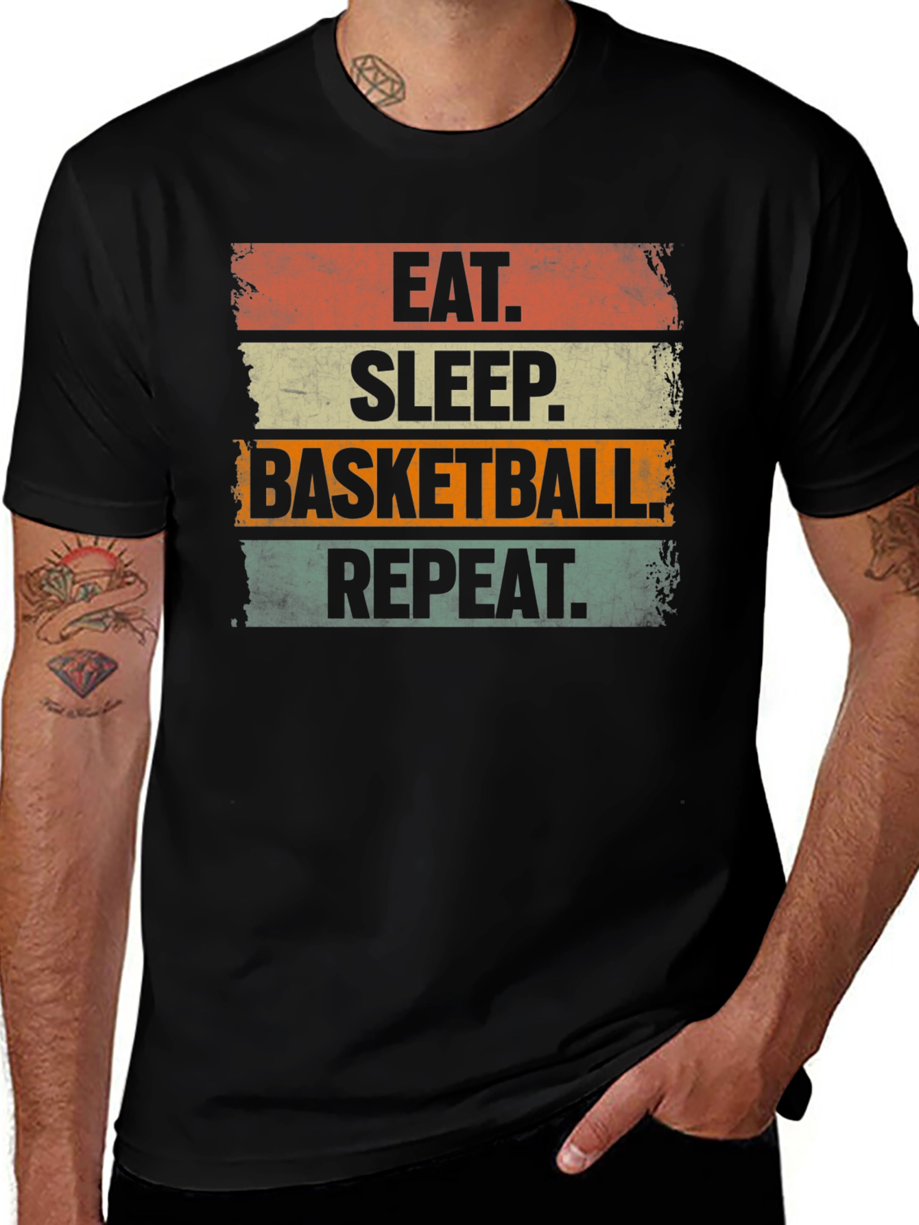 Variant 24 of Eat Sleep Basketball Repeat Graphic Tee