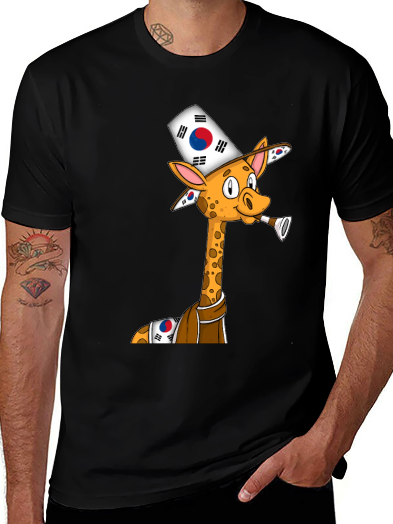Variant 20 of Giraffe Korea Flag T-Shirt