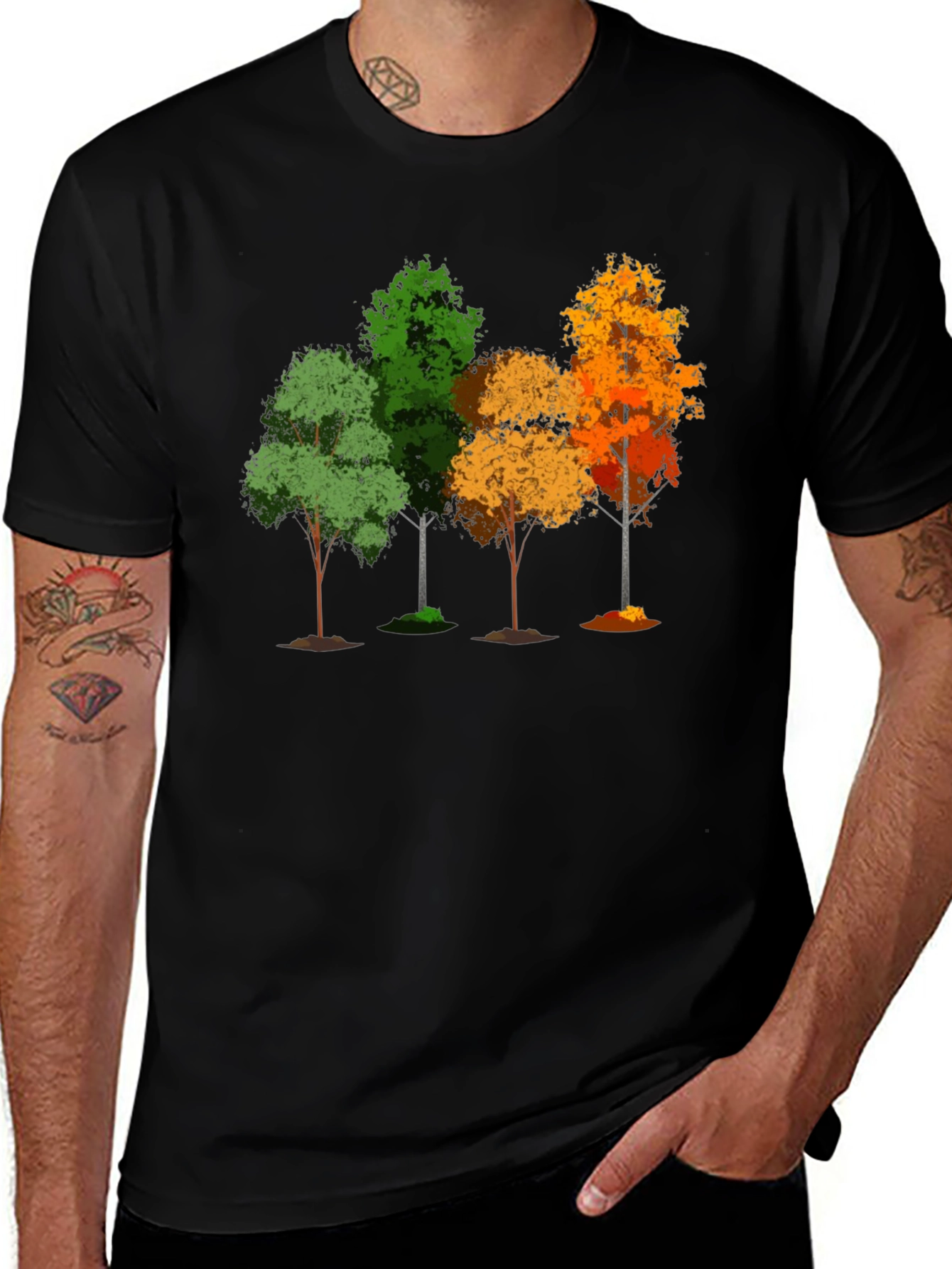 Variant 23 of Autumn Trees Graphic Tee - Nature Lover's Shirt