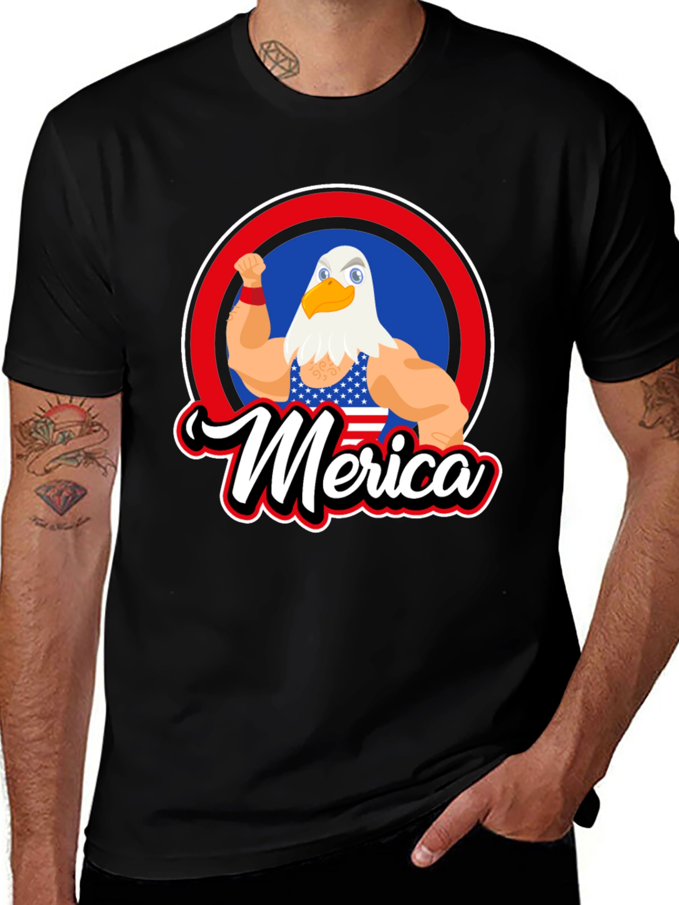 Patriotic 'Merica Eagle Graphic T-Shirt