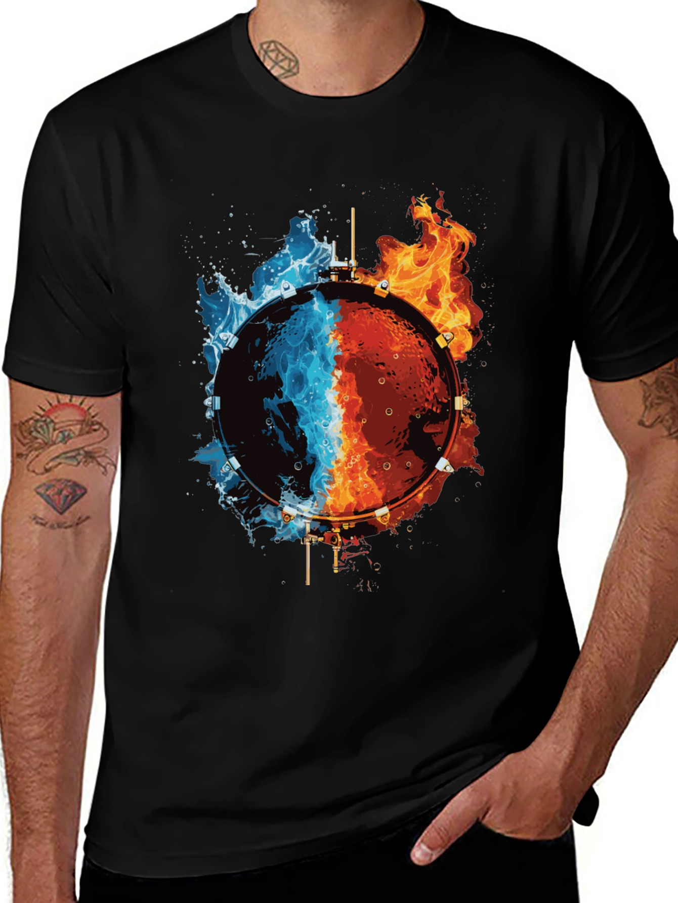 Variant 7 of Fire and Ice Drum Graphic Tee